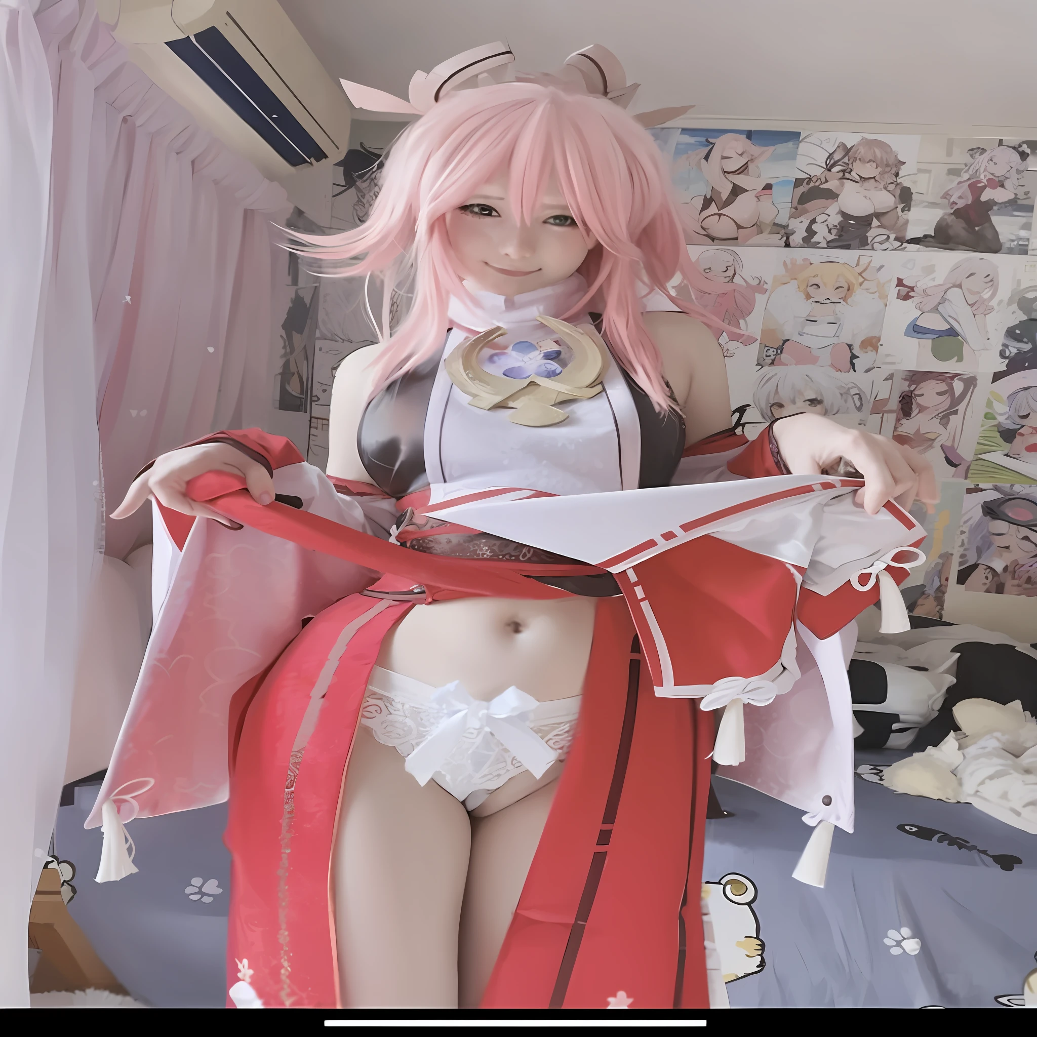 Wearing a pink wig and red robe, Alabi holds a piece of paper, Anime girl cosplay, cosplay, Anime cosplay, cosplay foto, Ayaka cosplay, sakura haruno, glamourous cosplay, full-cosplay, Sakura Haruno, rpgmaker, professional cosplay, Gorgeous Role Play, elegant glamourous cosplay, madoka kaname, Sakura Kinomoto