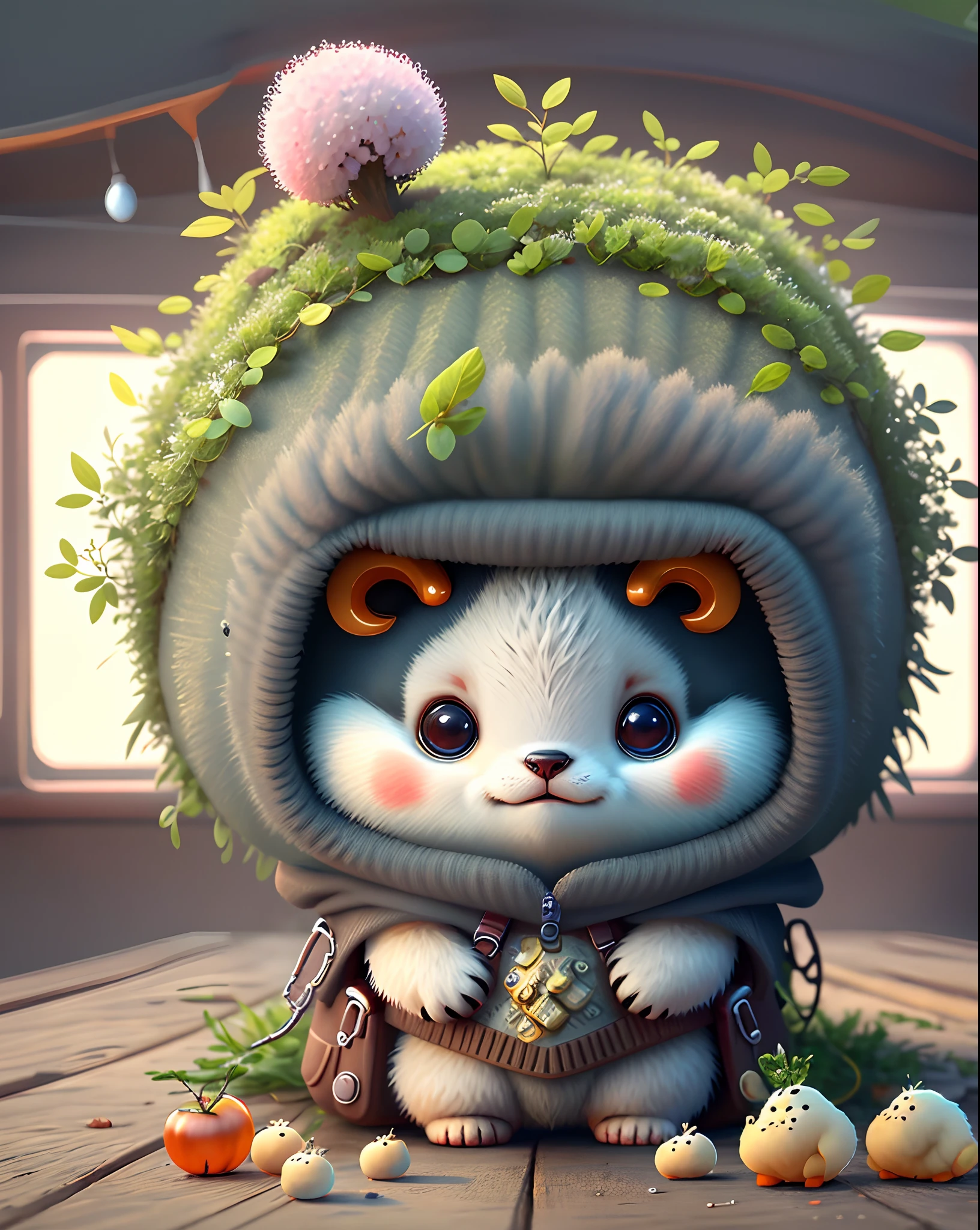 "Create cute creature masterpieces with inspired ultra-detailed concept art. Unleash your inner Cu73Cre4ture programmer with stable spreading power、Let your imagination come alive", （white bear）, high detailing, in 8K、Top image quality