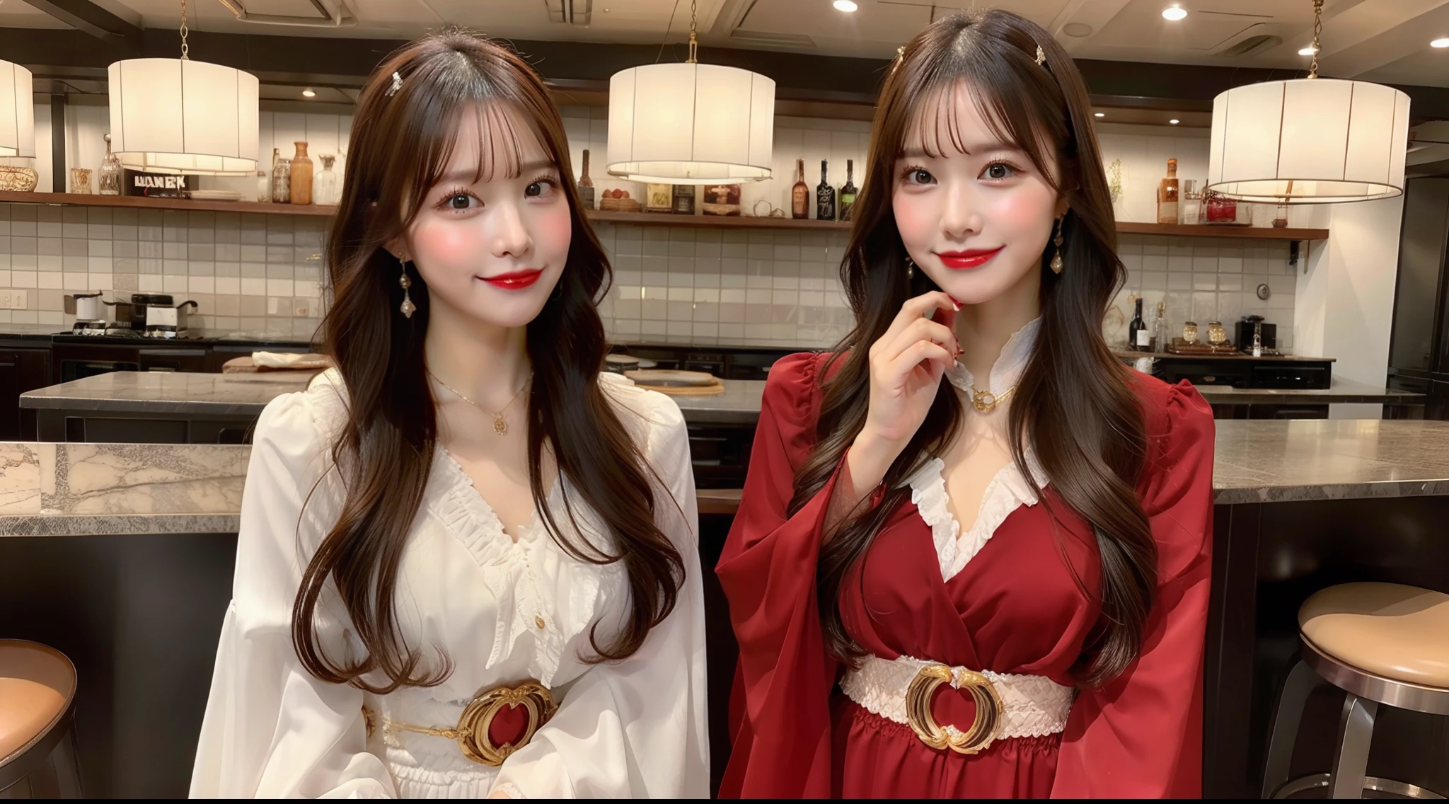 In a gorgeous atmosphere、Hostess in Western dress