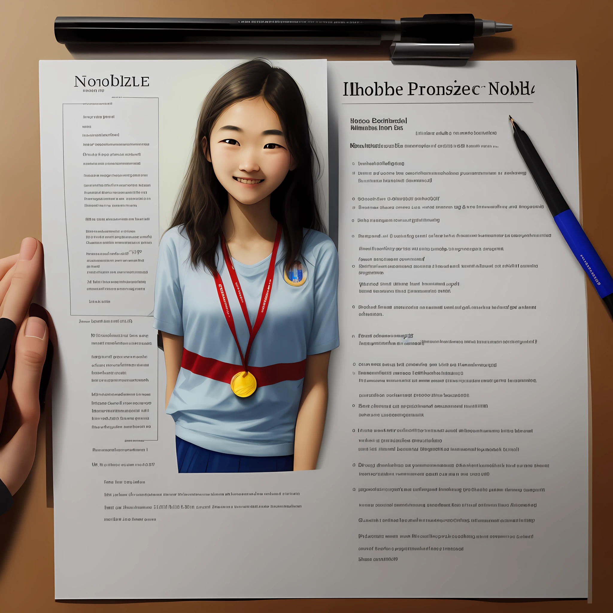 Draw a photo of the award ceremony where a high  student won the Nobel Prize in Physics