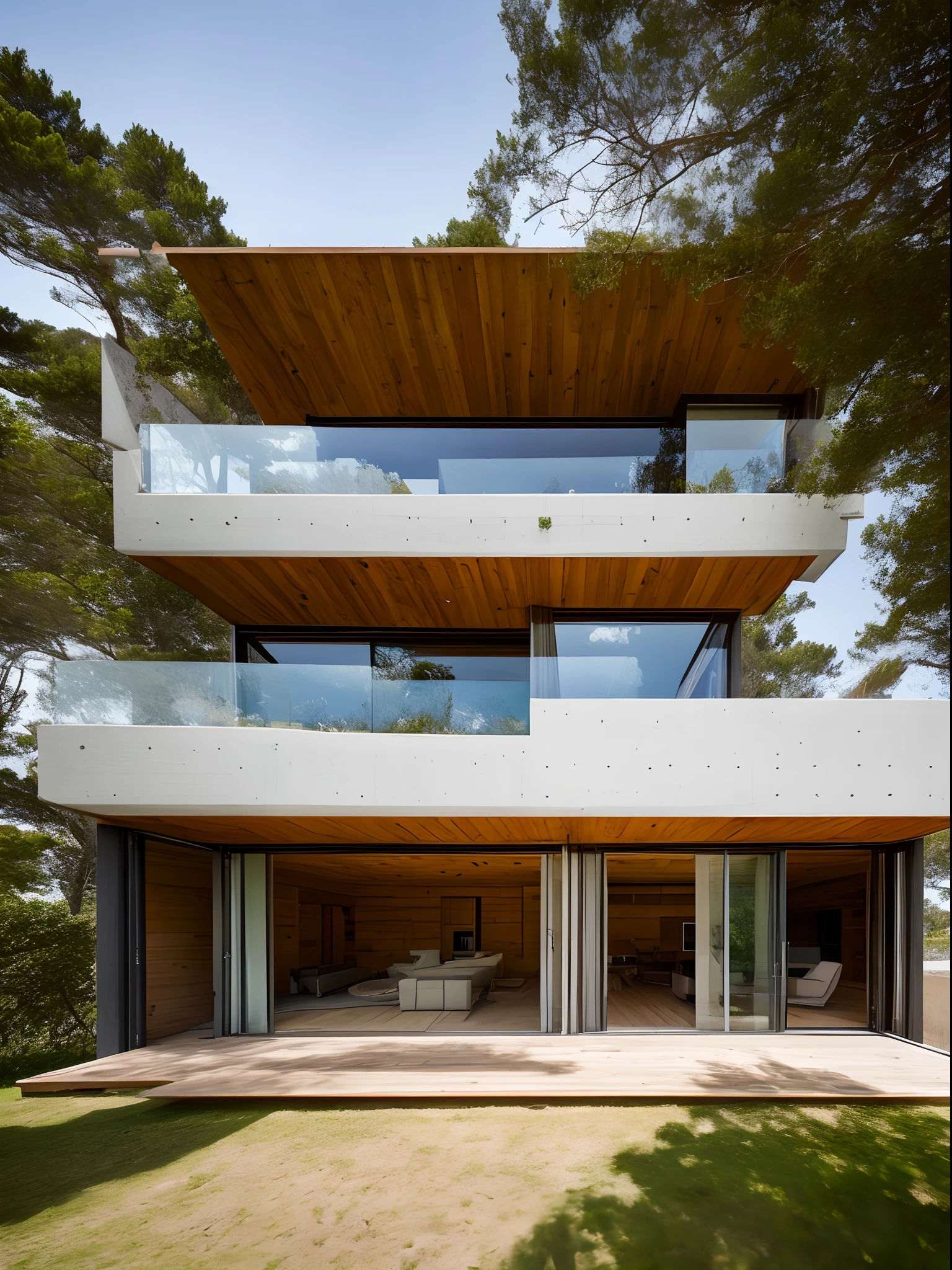 Casa na Comporta, Portugal. A cobertura deve ser inclinada. You must have a patio with a balcony.
Reinforced concrete and wood walls