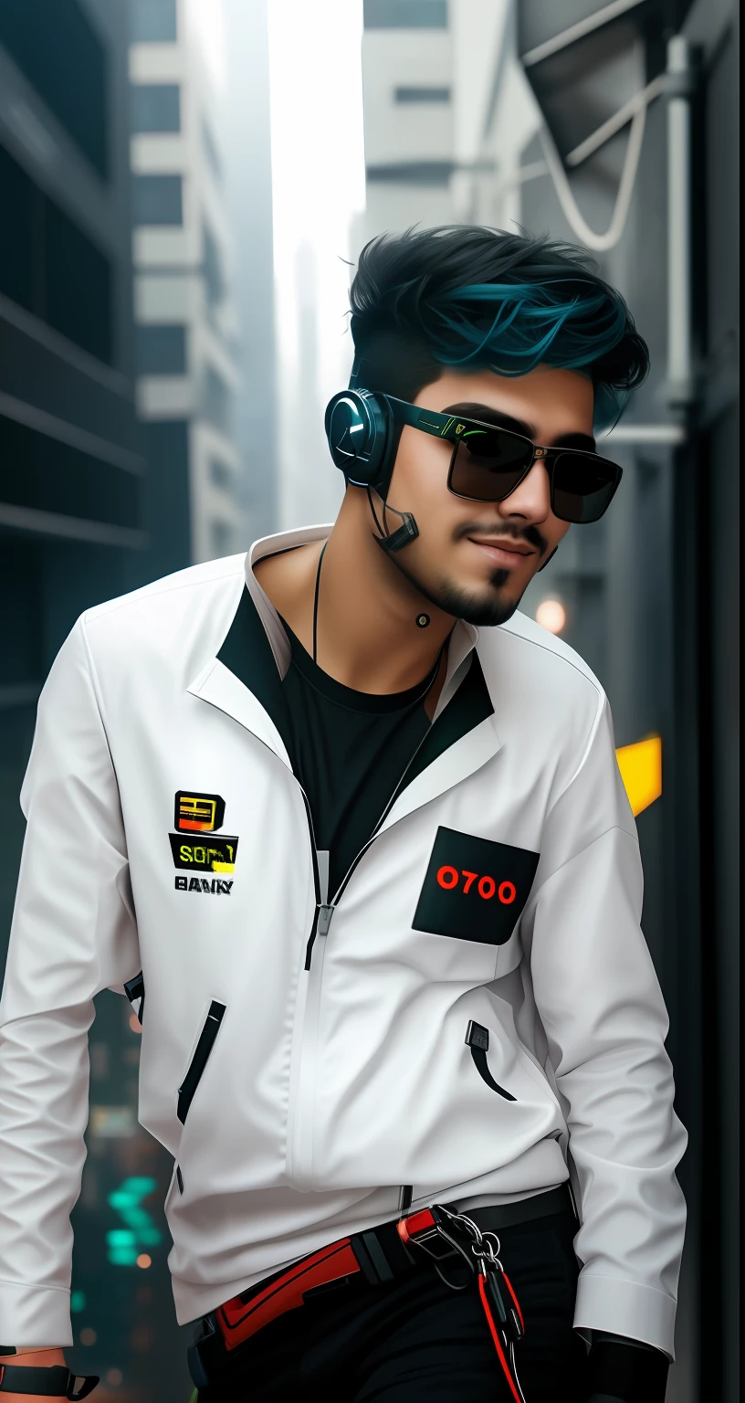 Change background cyberpunk handsome boy. realistic face. 8K. Ultra realistic