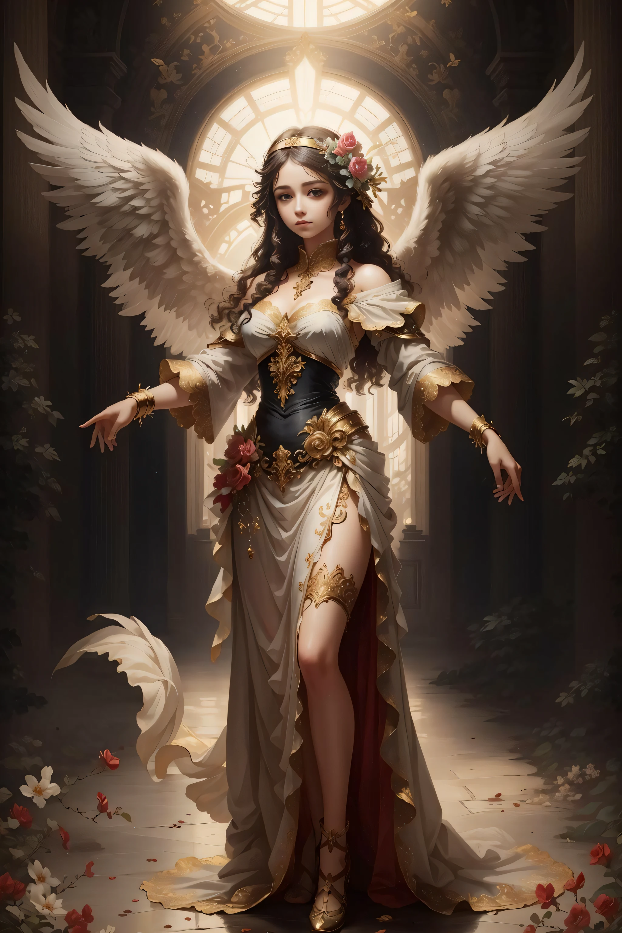 ((best quality)), ((masterpiece)), (detailed),1girl,solo,angel,full body ,