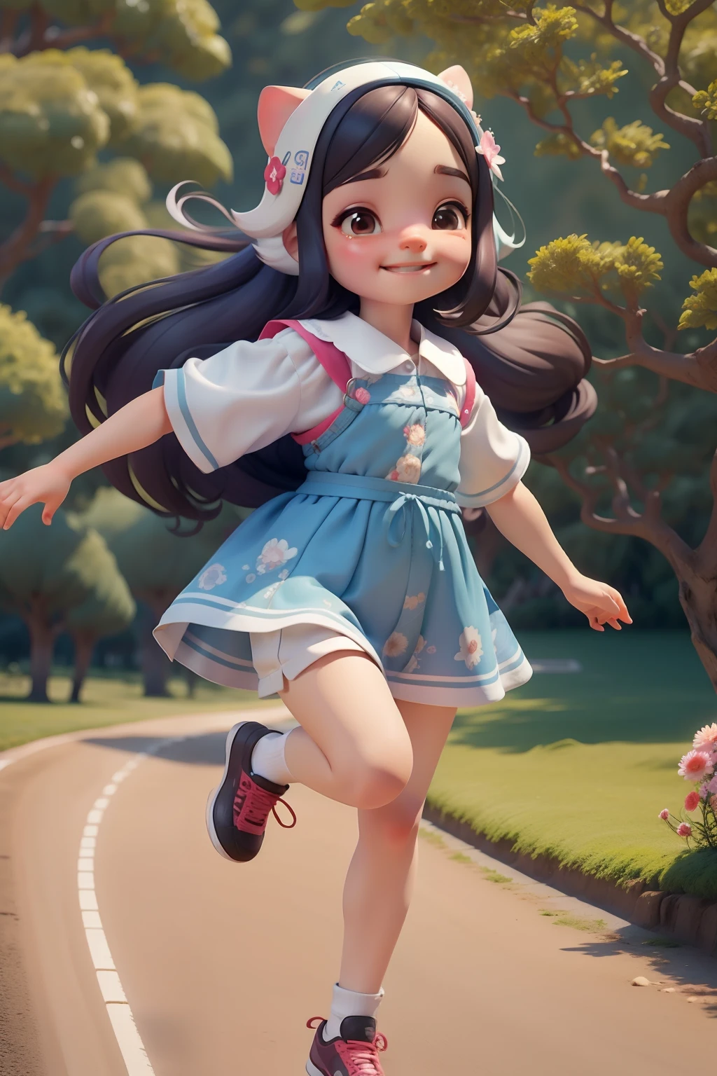 Avatar menina fofinha, correndo feliz