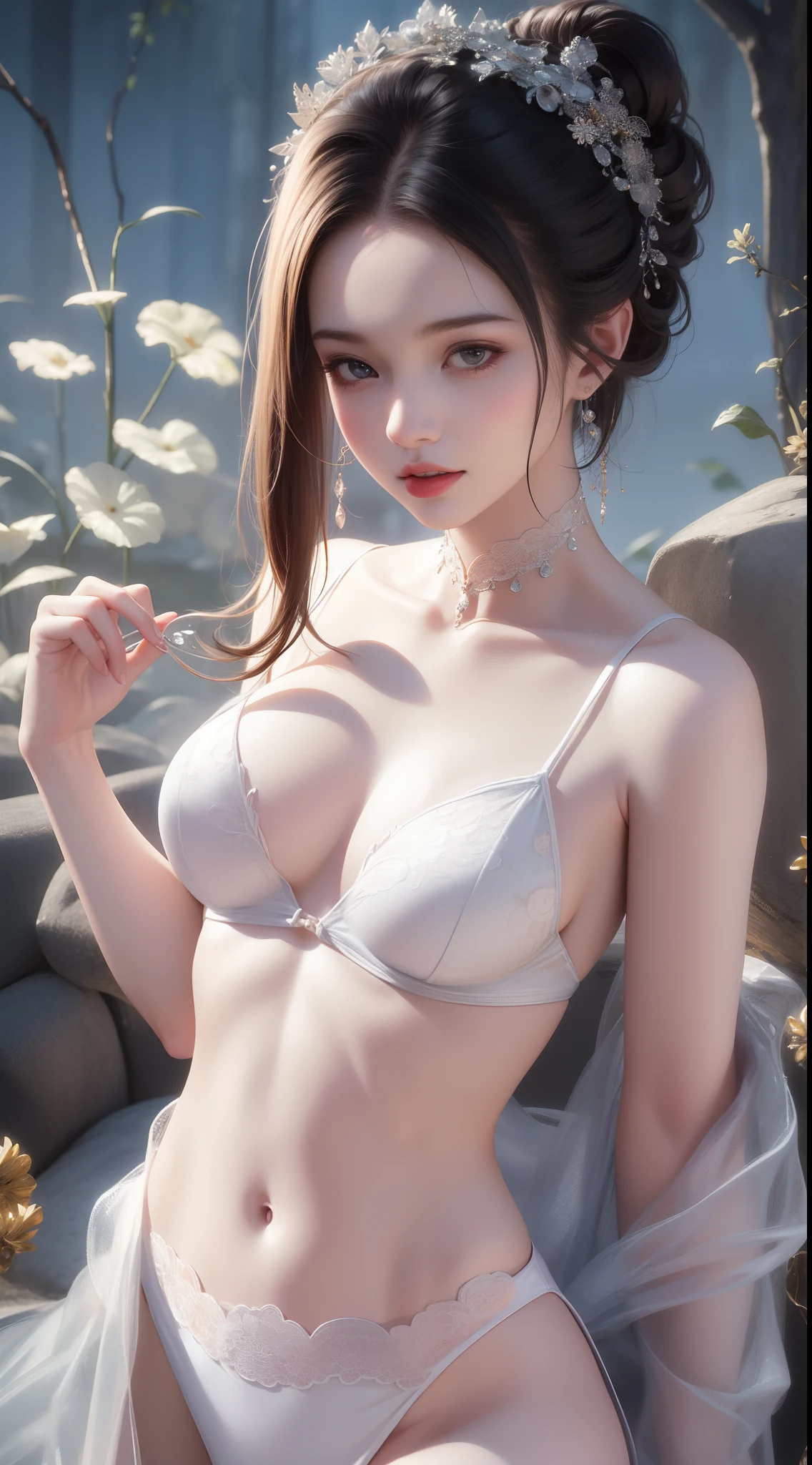 Masterpiece,Best quality,Ultra-detailed,8K,Detailed light,detailed shadow,primitive, (Detailed skin),(Realistic:1.2),
1girll,face,delicated face，Stick out your tongue，wears glasses，(Raised sexy)，Large breasts，Very seductive expression，(Delicate black gauze pajamas)，(Transparent texture:1.2)，Vitreous luster，jewely,Body close-up，Facing the camera，Works of masters，perfect body figure