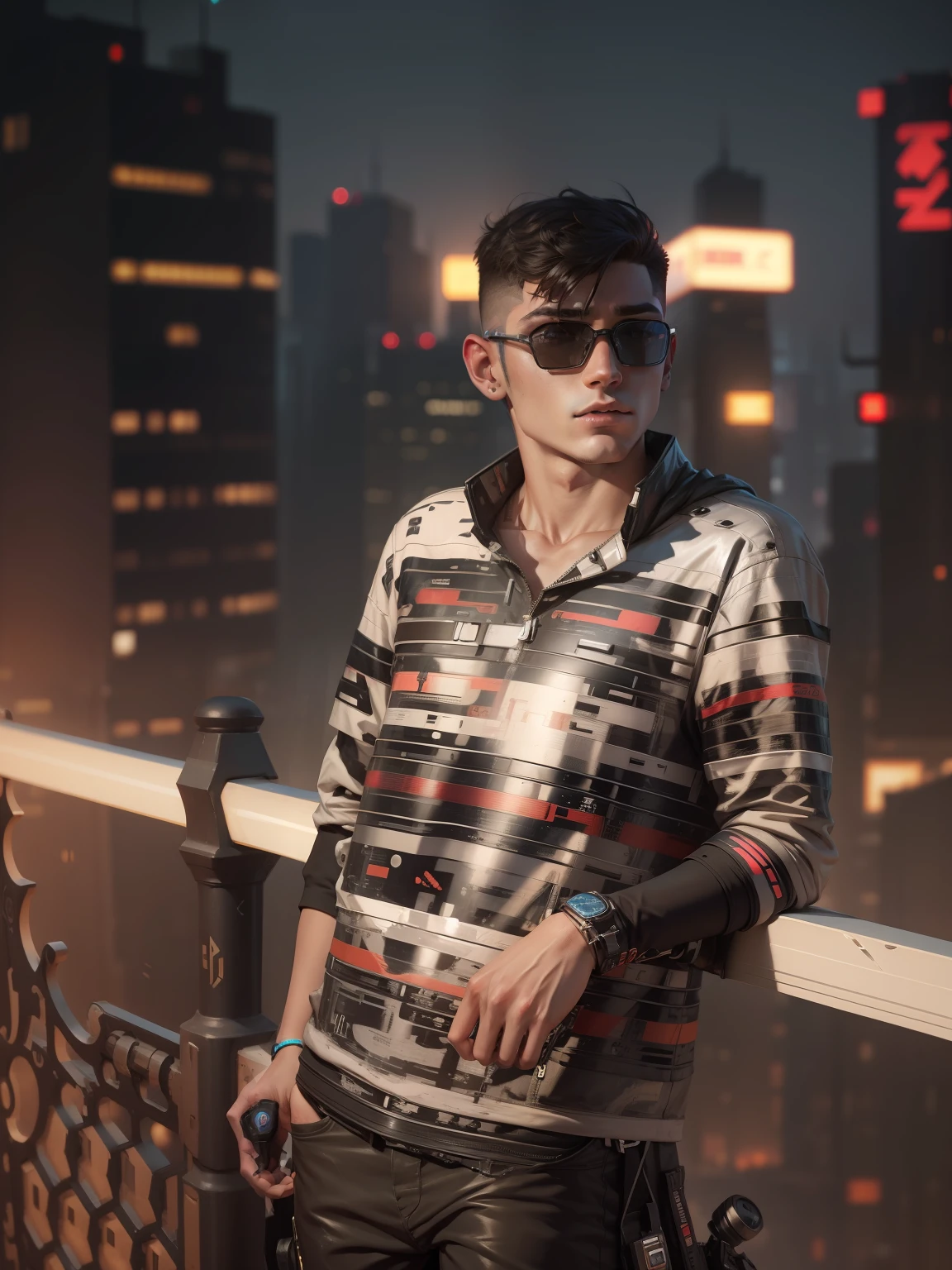 Change background cyberpunk futuristic boy, realistic face, handsome,8k, ultra, realistic,