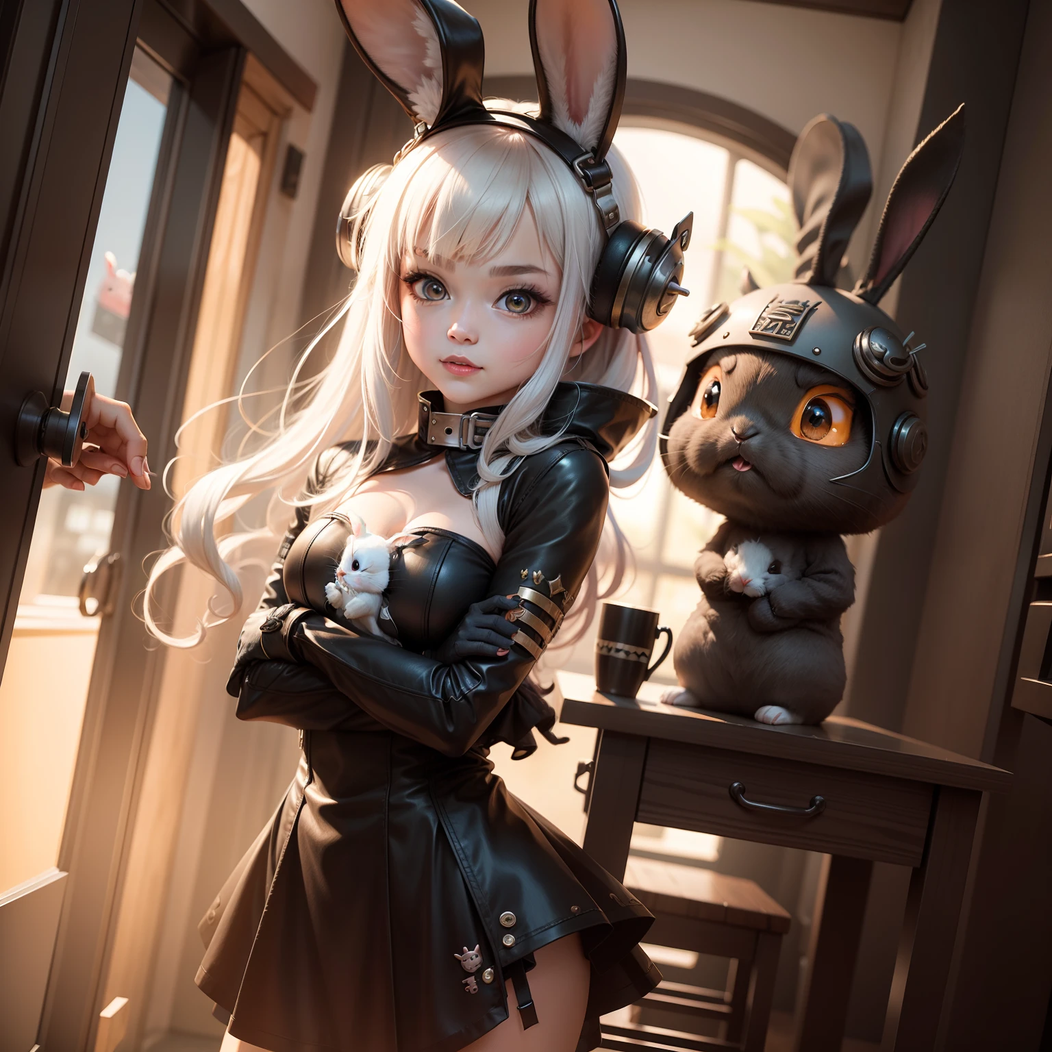 Metal cute rabbit