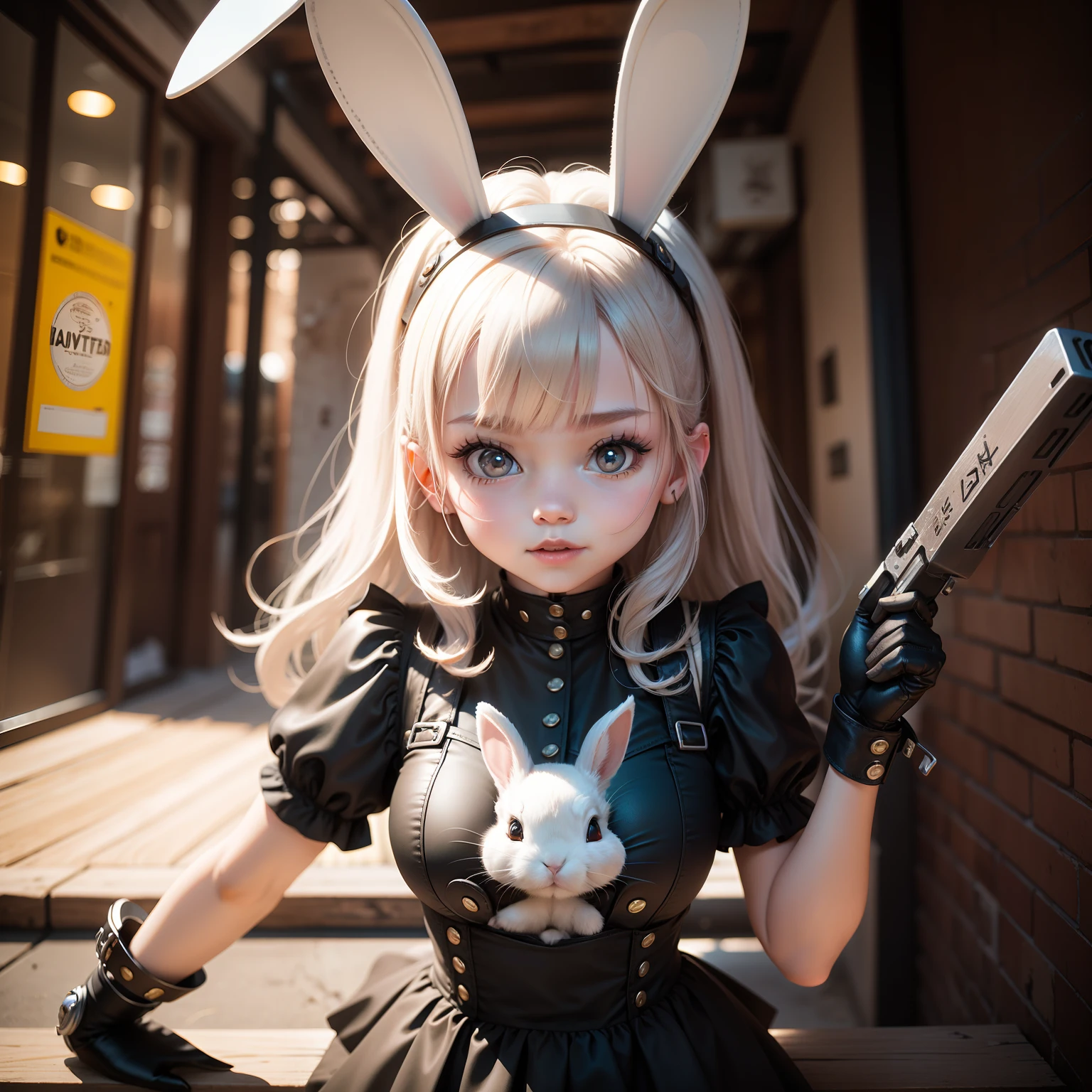 Metal cute rabbit