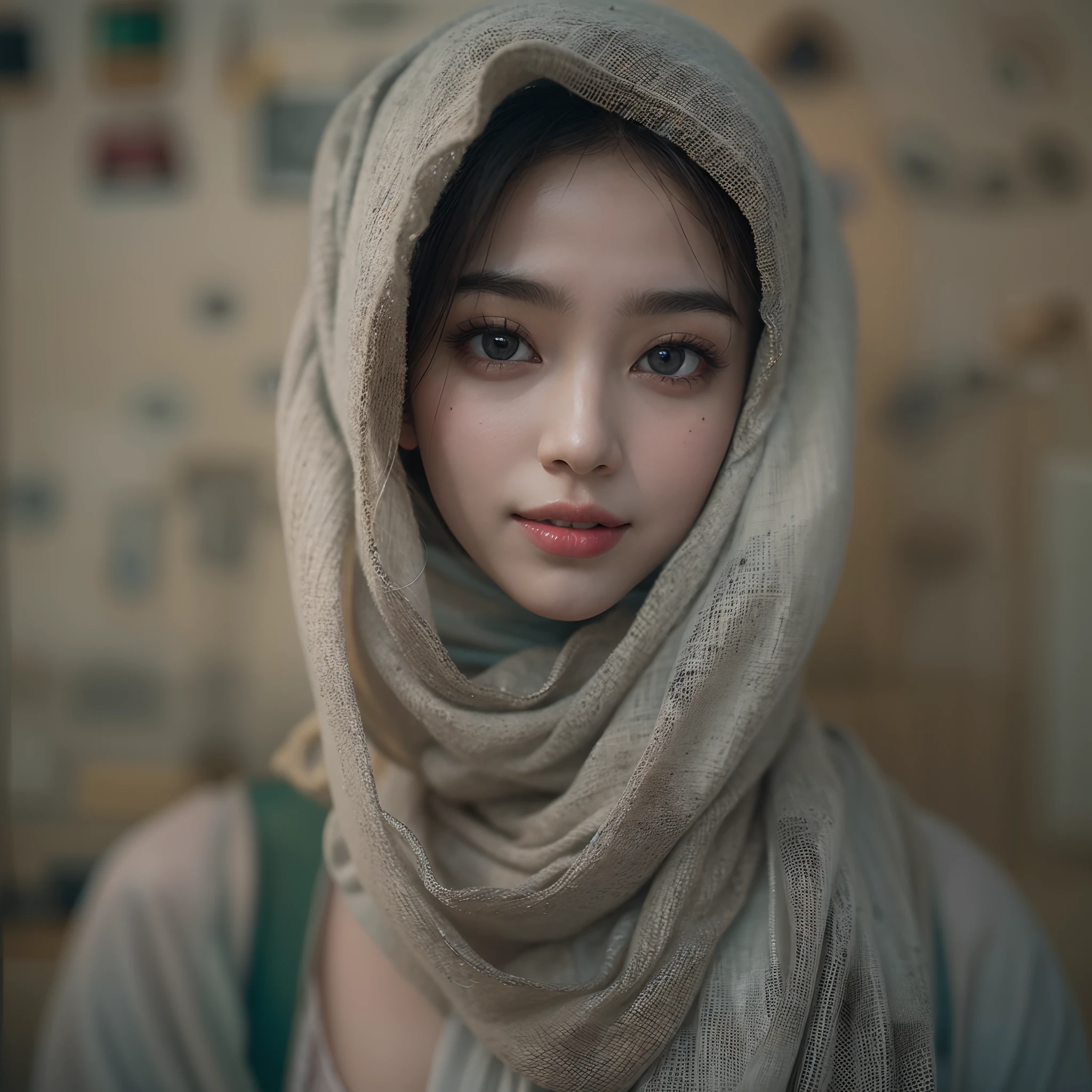 STABLE DIFFUSION 2.1 REALISTIC PHOTOREAL HIJAB, (((cute feelings Loved))) Masterpiece, absurdres,award winning photo, extremely detailed, amazing, fine detail, (extremely detailed eyes:1.125) and face, by lee jeffries nikon d850 film stock photograph 4 kodak portra 400 camera f1.6 lens rich colors hyper realistic lifelike texture dramatic lighting unrealengine trending on artstation cinestill 800 tungsten, beautiful woman, ulzzang-6500, smiling seductively, excited,