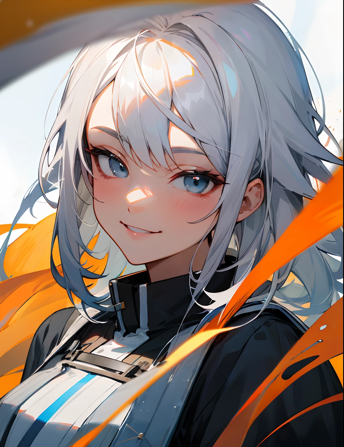 The white-haired good-looking teenager smiled gently