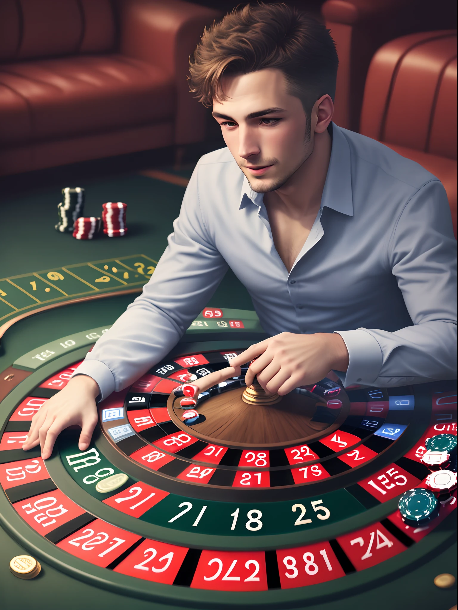 man playing roulette
