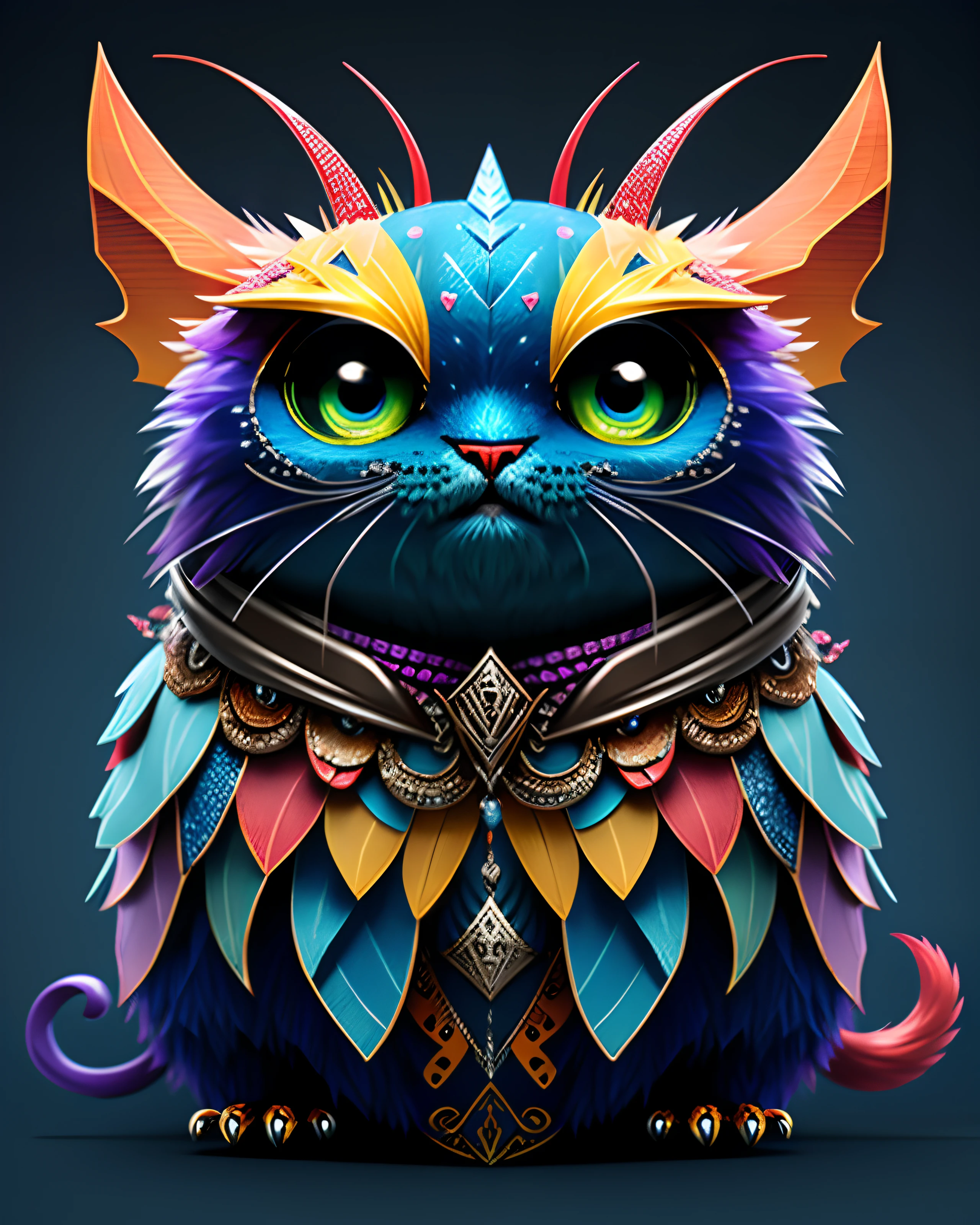 Fantastic monster design, funny, ultra detailed, cute, butterfly, style-sylvamagic cat,