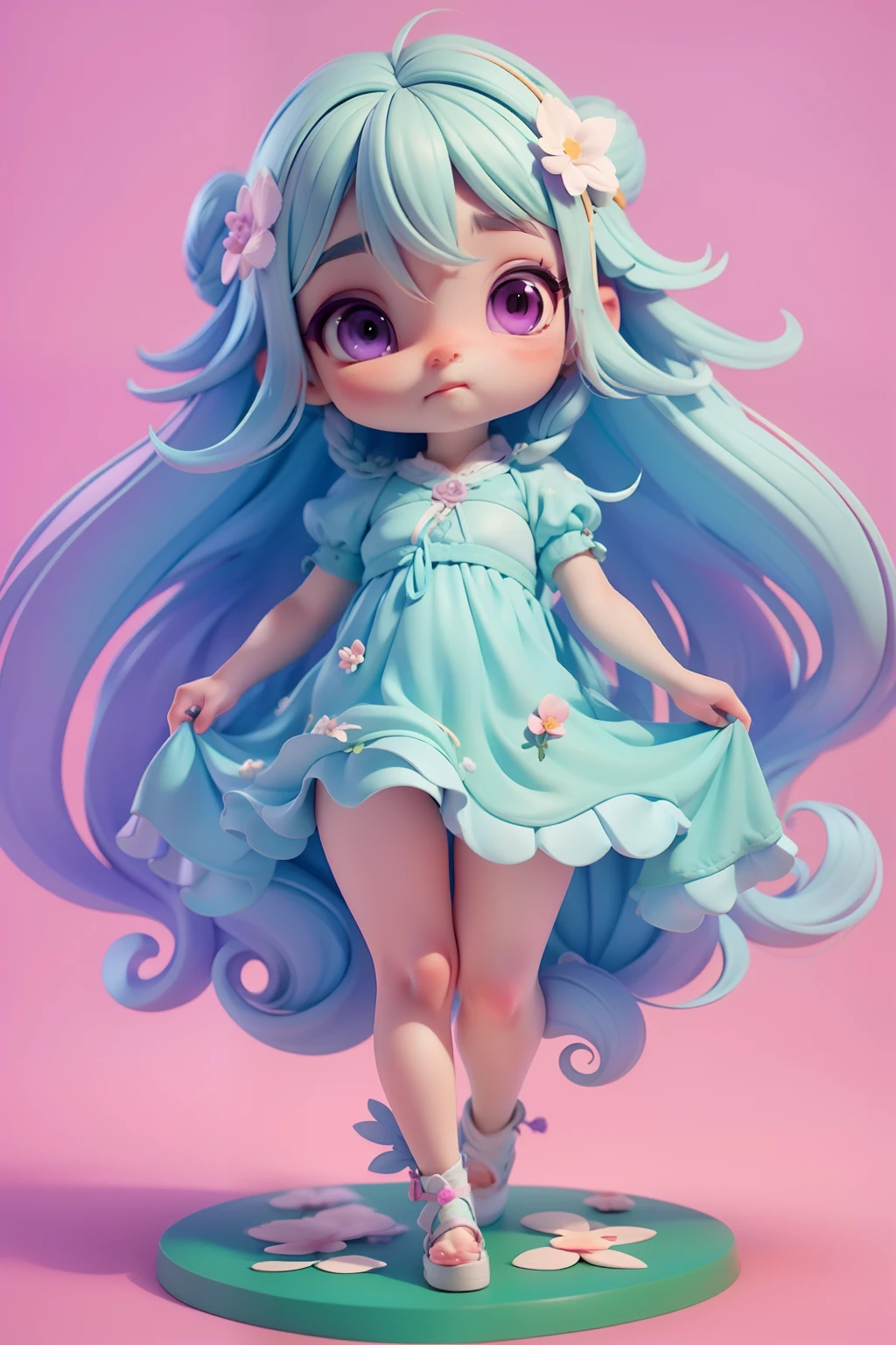Avatar cute sereia, corpo inteiro, com calda brilhantes, lilas e rosa, bolhas subaquaticas, algas,