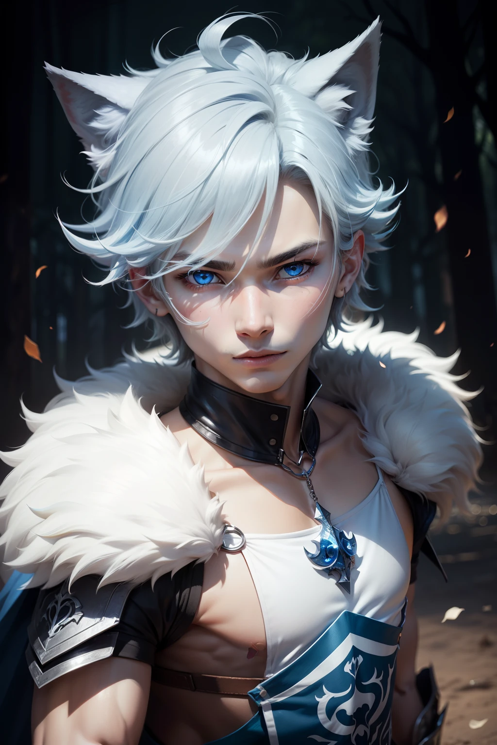 A blue-eyed wolf boy
