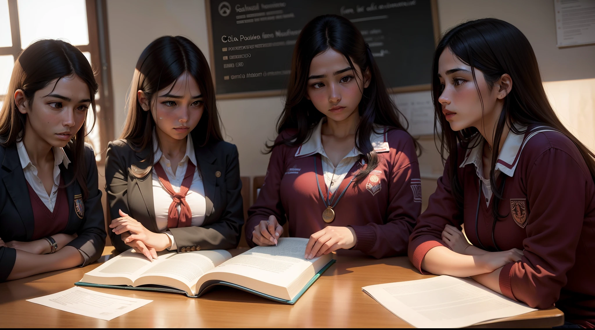Nezahualcóyotl teaching philosophy to students at Calmecac