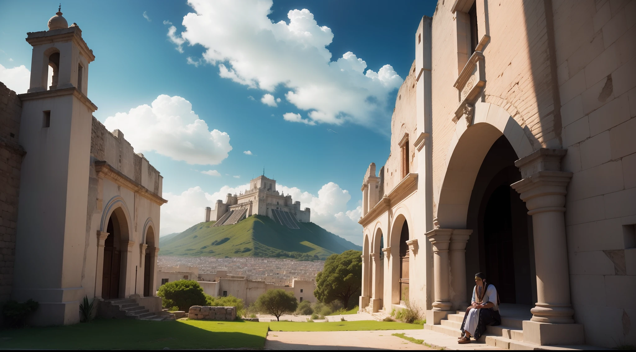 Nezahualcóyotl appreciating the beauty of nature and the universe