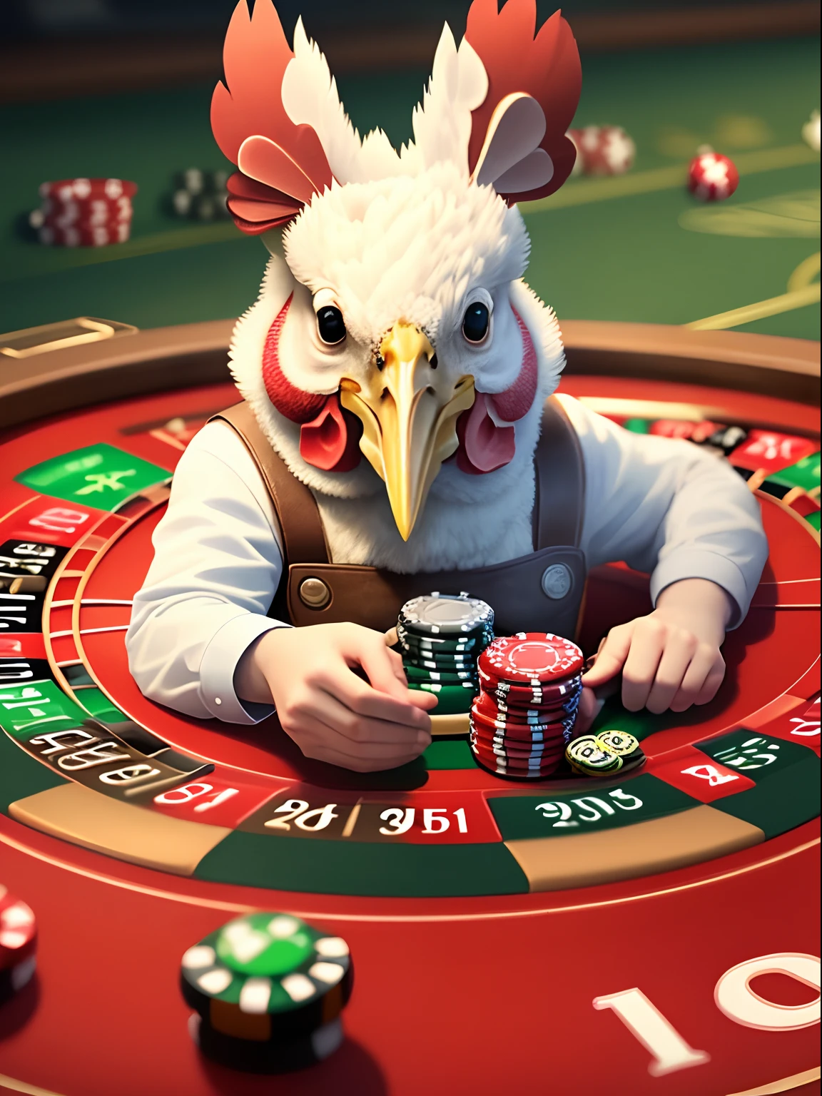 chicken playing roulette