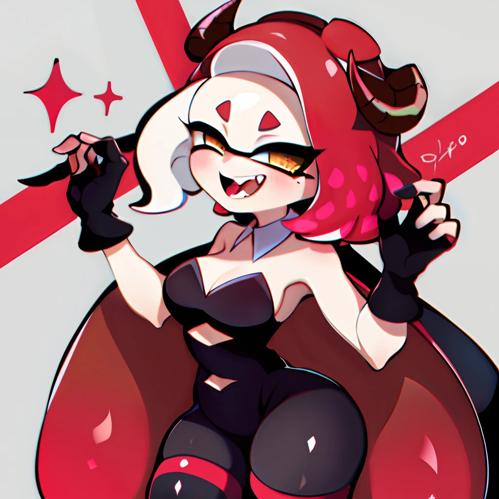 Red octoling girl with big horns