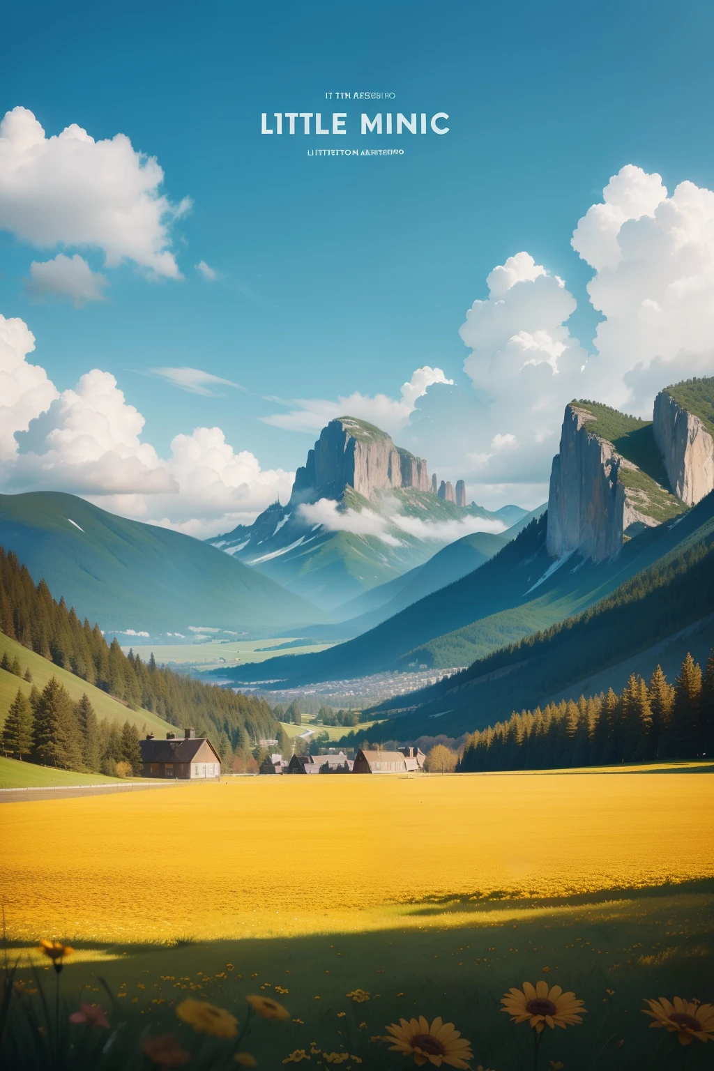 Make a humorous art with the theme Music Lesson for teenagers and with the name of 'Little Praise', that it's just scenery and no characters