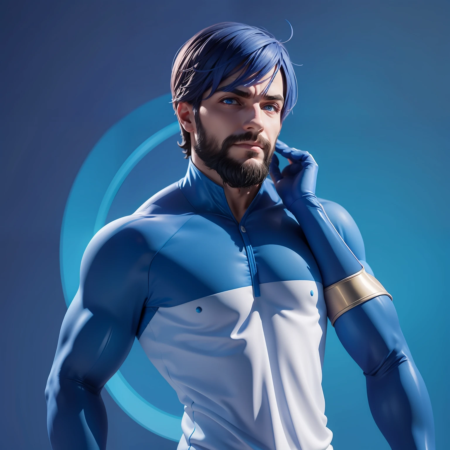 Personagem azul, homem,4k
