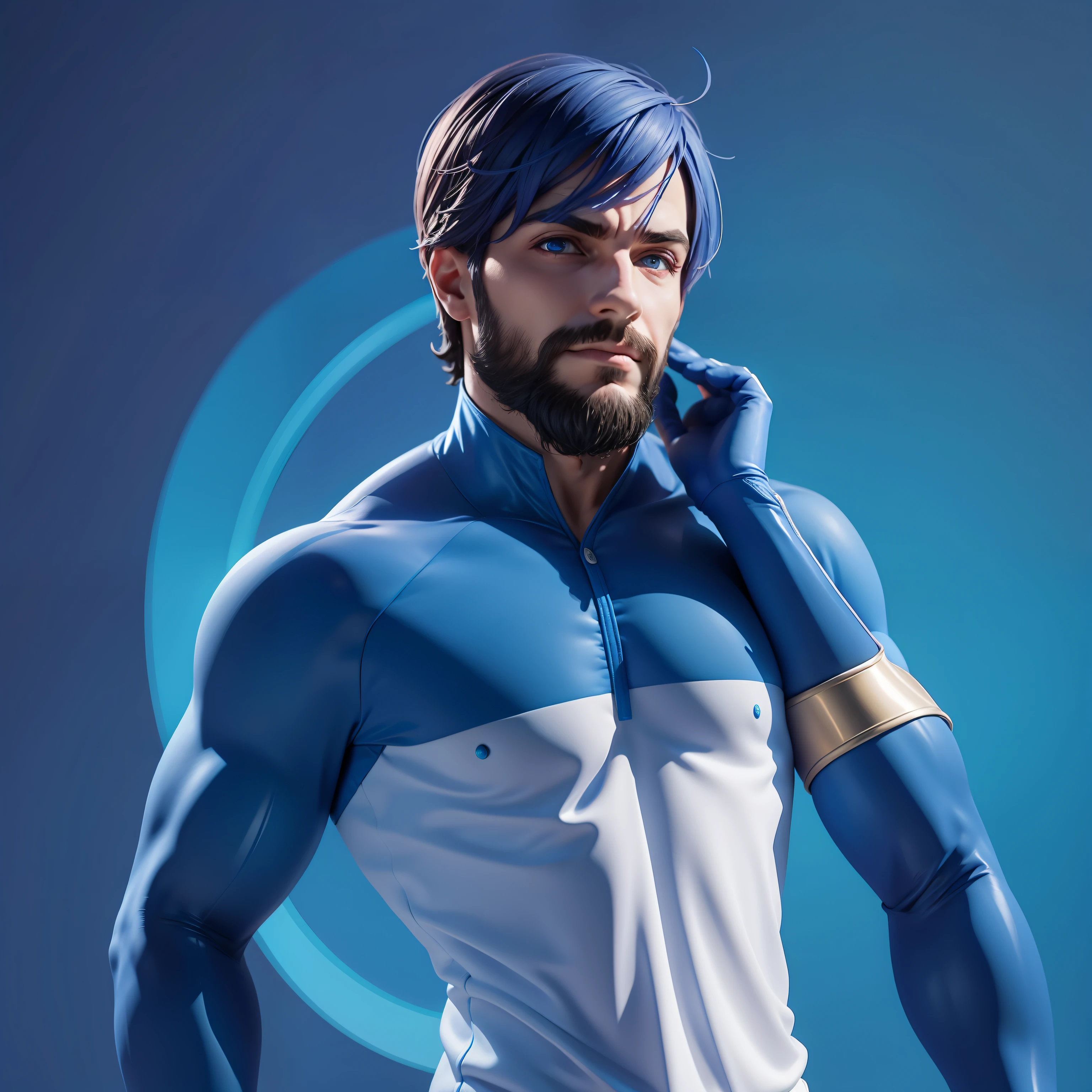 Personagem azul, homem,4k