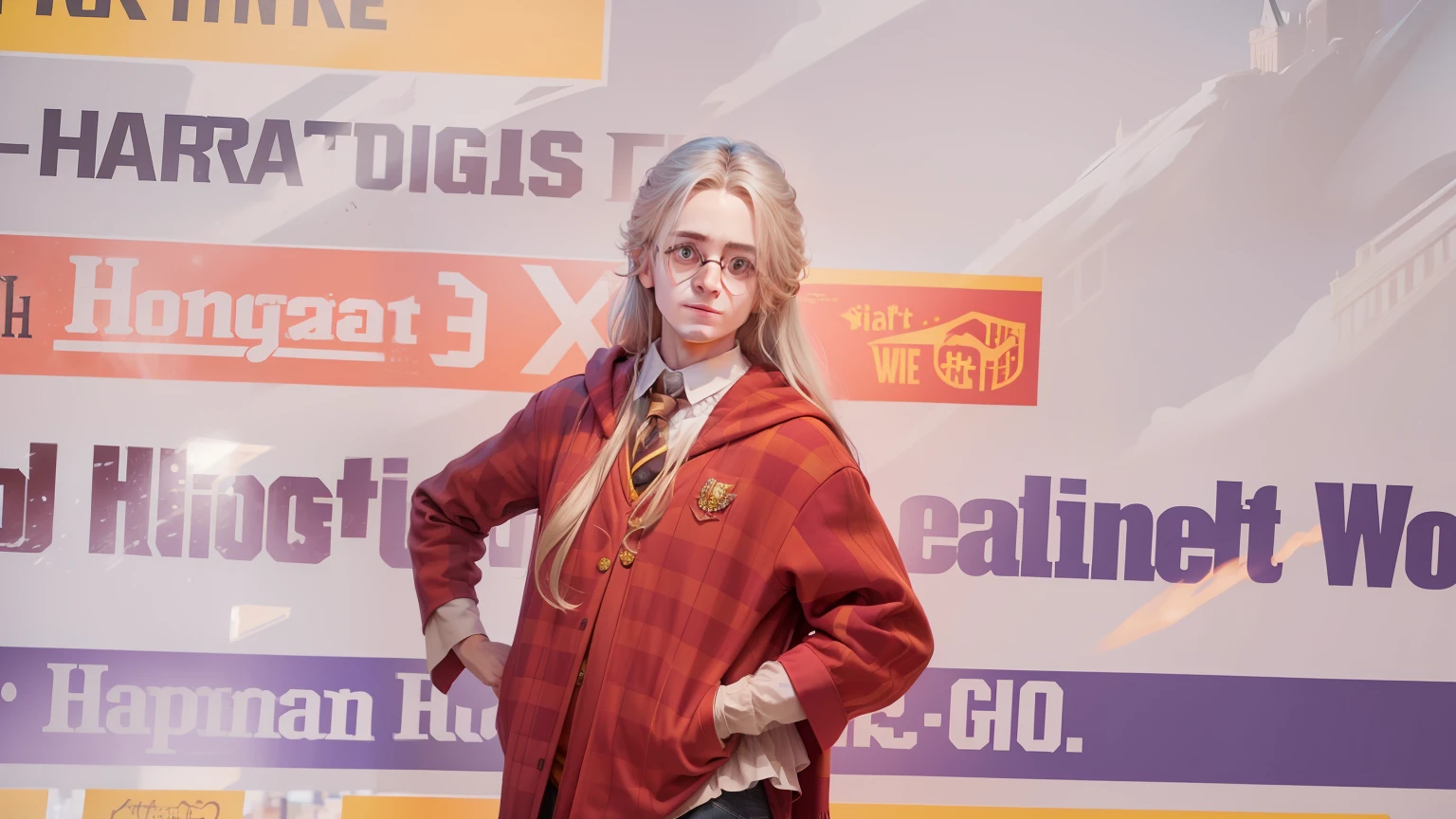 Harry Potter hogwart image night view with light girl with long hair 8k