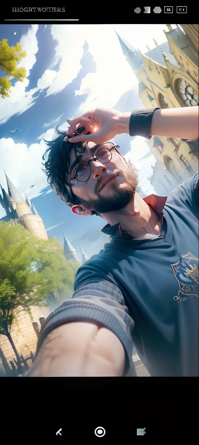 Harry Potter hogwart image night view with light in landscape 8k
