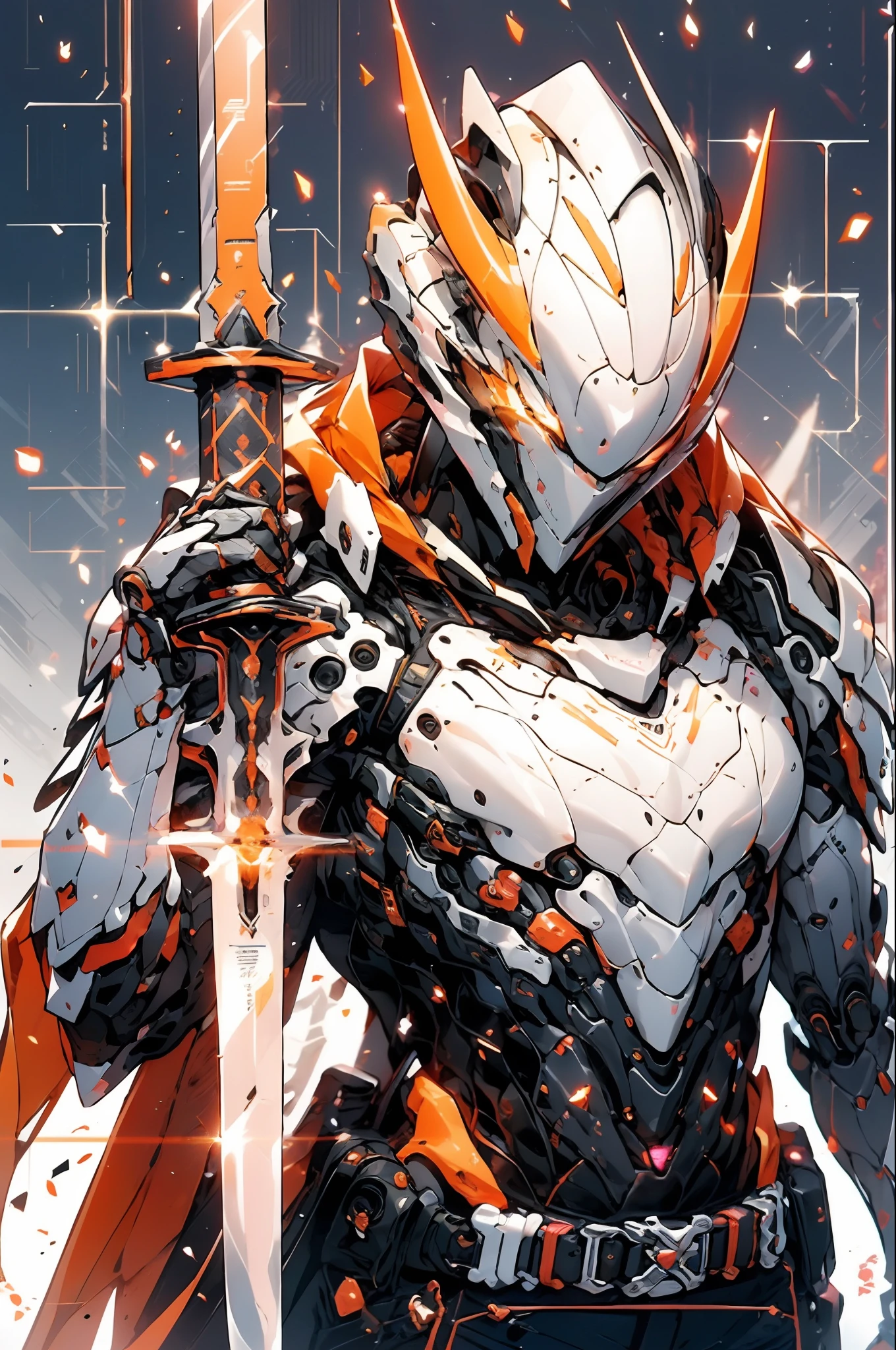 a close up of a robot with a sword in its hand, sharp silver armor fuchsia skin, detailed key anime art, in opal armor, dressed in light armor, streamlined pink armor, shining pink armor, sliver ice color reflected armor, official anime artwork, slick pink armor, detailed anime artwork, clothed in ethereal battle armor