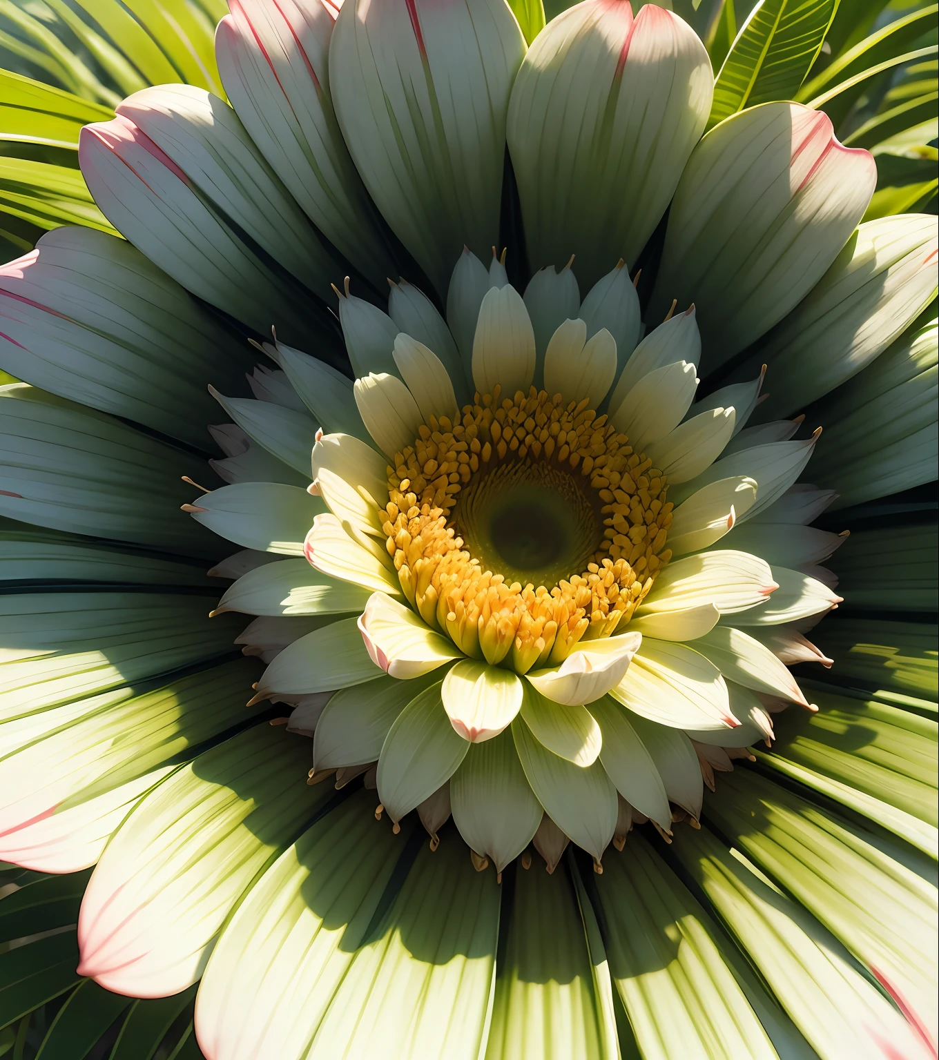 Detailed Realistic
Image of a beautiful blooming flower and bud, Lilligant, Sunny Iridescence in dew drops, epics, Cinematic photography with clear focus, 16K HDR, Volumetric lighting, profundidade de campo, hiper-realismo de nevoeiro e neblina, cores e texturas brilhantes, Nature's unique patterns as an artist, paisagens muito deslumbrantes