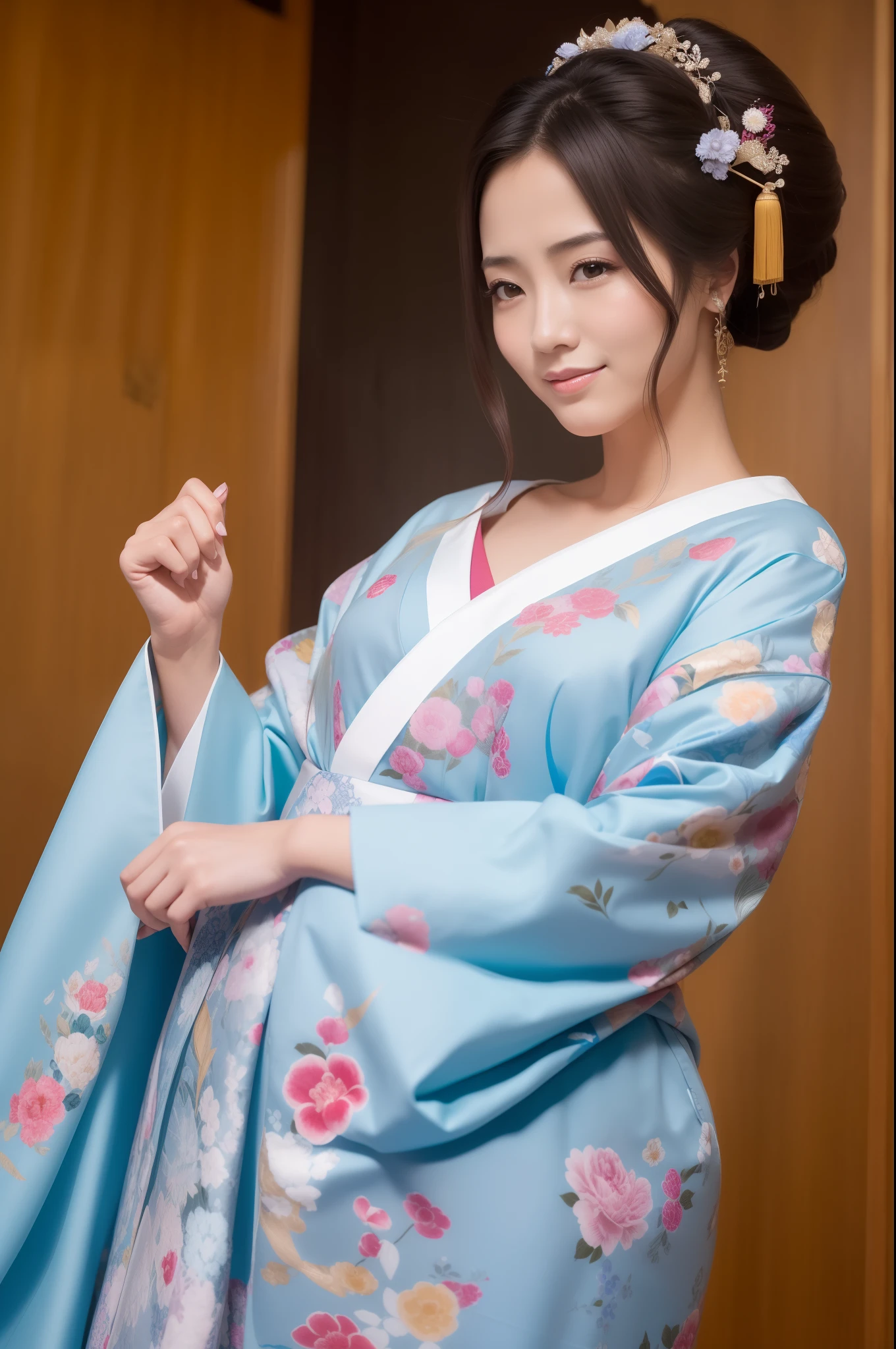 "gueixa (gostosa) araffe sorrindo, of flowing hair, em quimono, holding a fan in his hands, a beautiful artwork illustration, retrato de uma linda gueixa, retrato de gueixa, inspired by Itō Shinsui, bela arte digital, beleza gueixa, retrato de mulan, retrato de uma gueixa, segurando um leque, deusa japonesa, gueixa japonesa, mulher chinesa (poses variadas)."