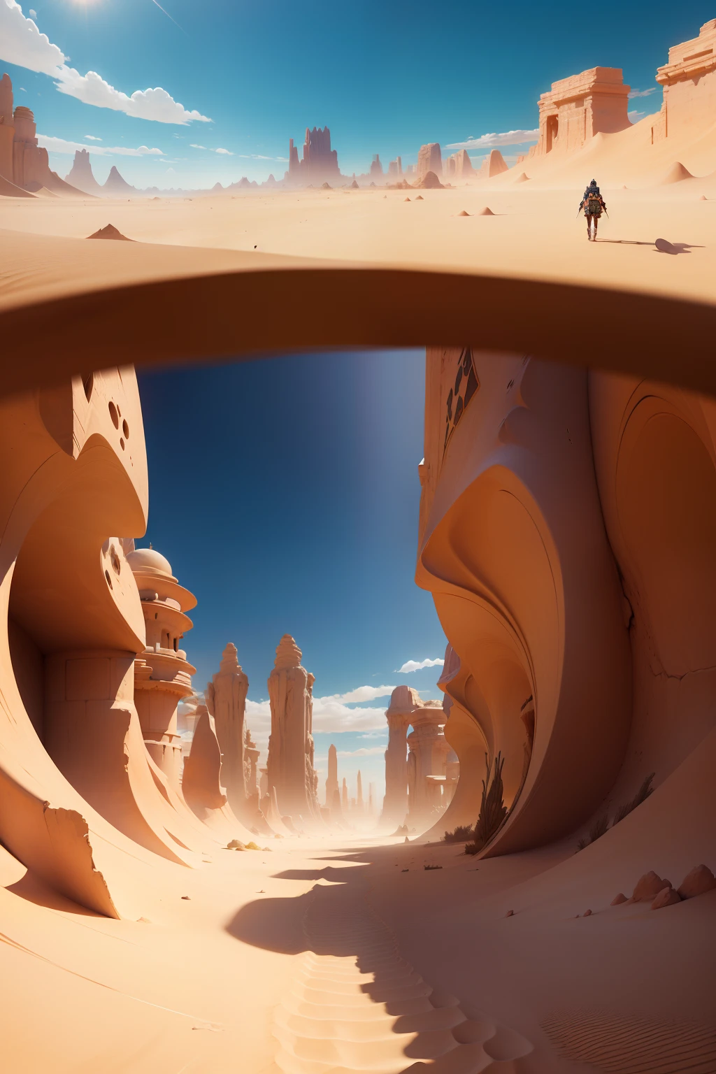 Subject: Mirage Oasis
Art Style: Desert Mirage
Adjectives: Illusory, Deceptive, Mirage-like
Wander through an AI-rendered desert oasis, where illusory mirages play tricks on the eyes, blurring the line between reality and the deceptive heat.