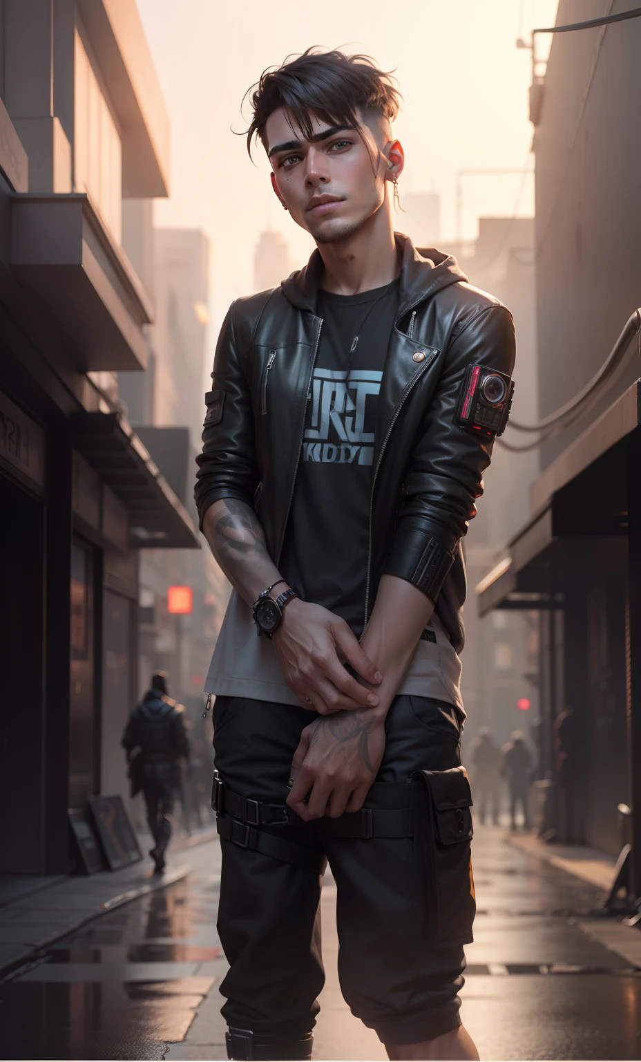 Remove background cyberpunk handsome boy, realistic face , 8k, ultra realistic