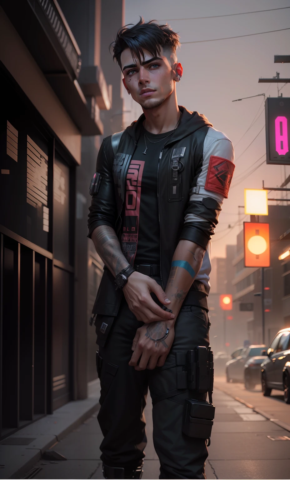 Remove background cyberpunk handsome boy, realistic face , 8k, ultra realistic
