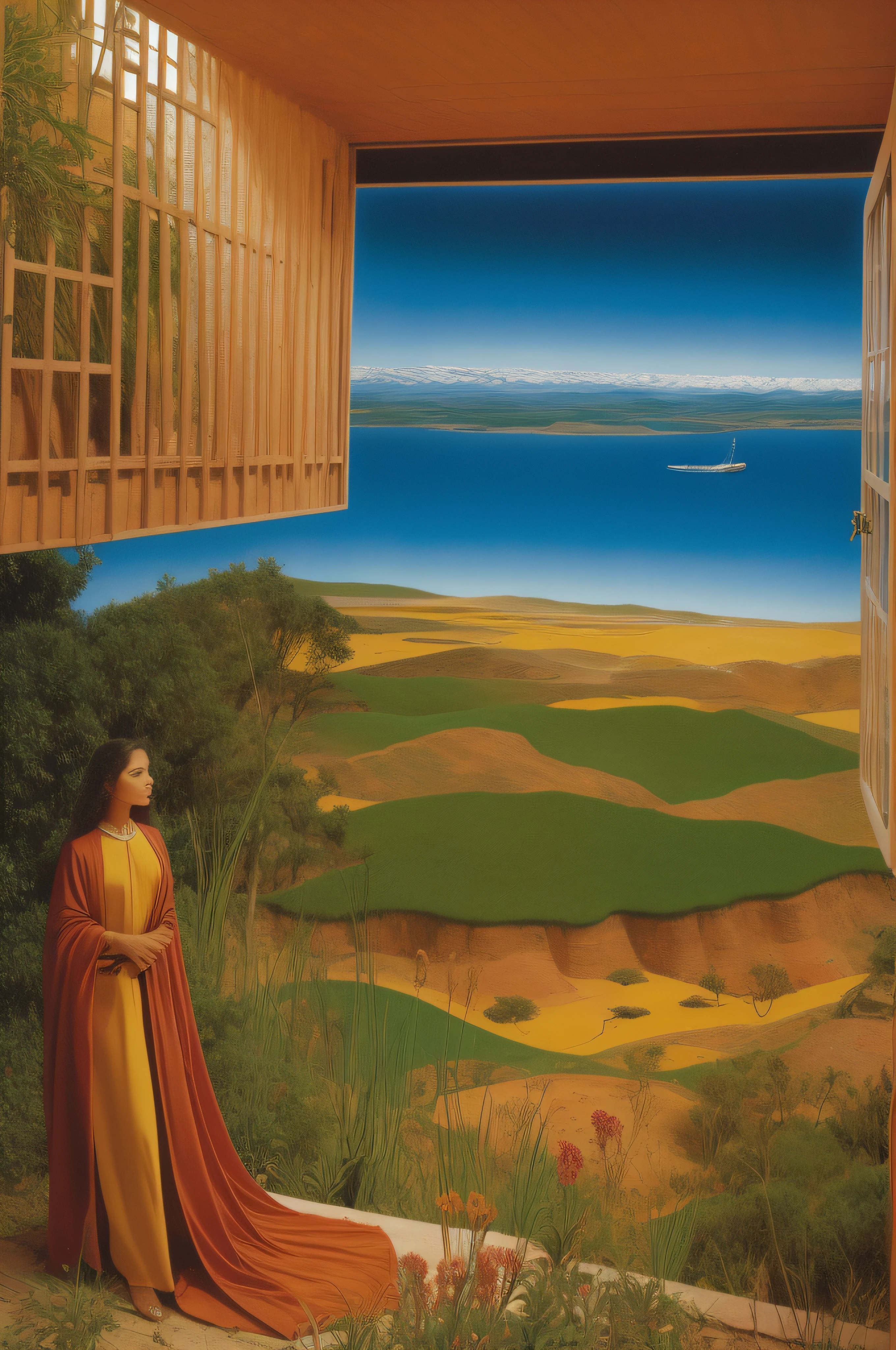 paisagem, nature, Recortes de revistas dos anos 50, surrealismo, Vindima do Futuro, scientific fiction, cores fortes, foto do filme, Grain, 35 mm, Mati Klarwein