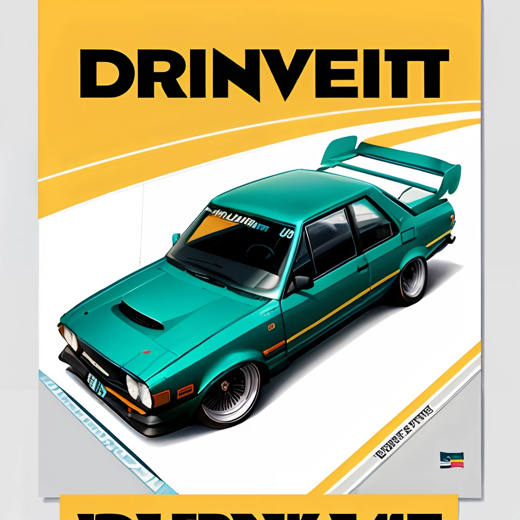 University drift board club poster，cartoon design，Simple