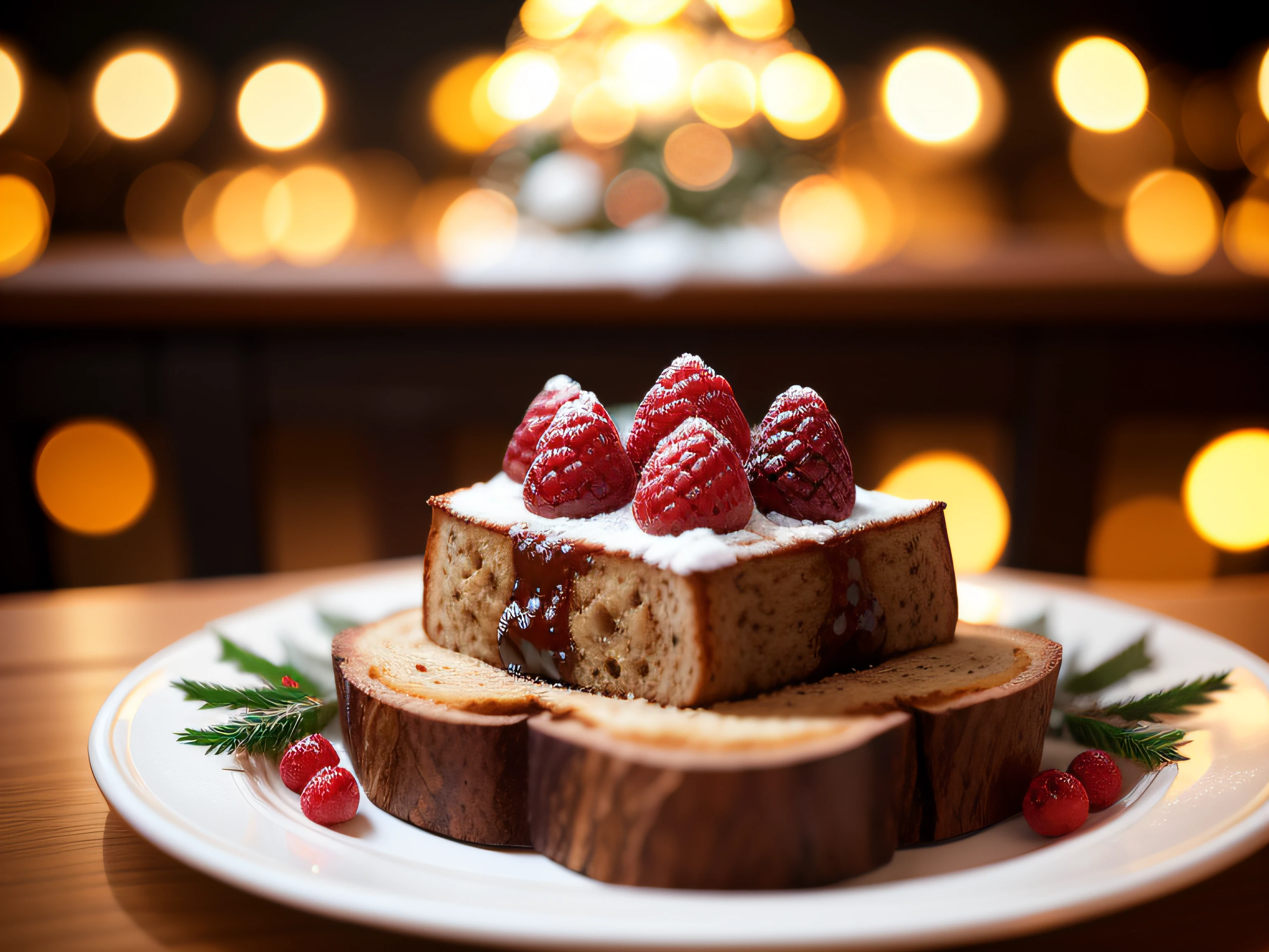 Christmas toasts、No humans、depth of fields、(blurry backround))、masterpiece、top-quality、The ultra-detailliert