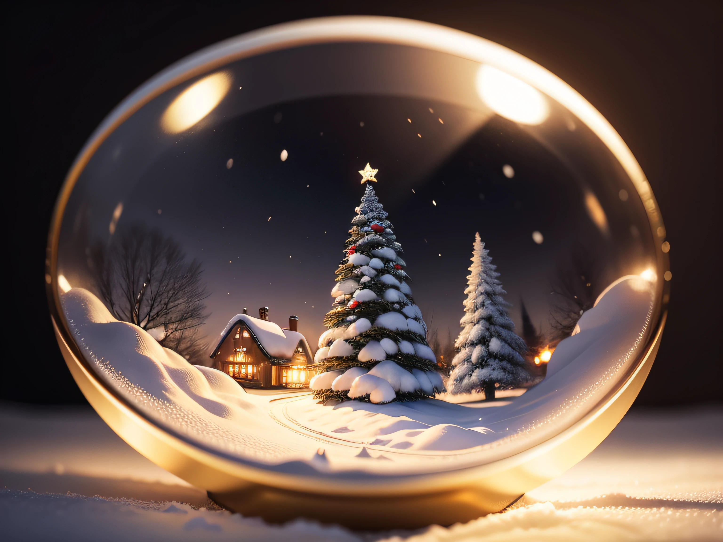 Christmas、Snow globe、No humans、depth of fields、(blurry backround))、masterpiece、top-quality、The ultra-detailliert