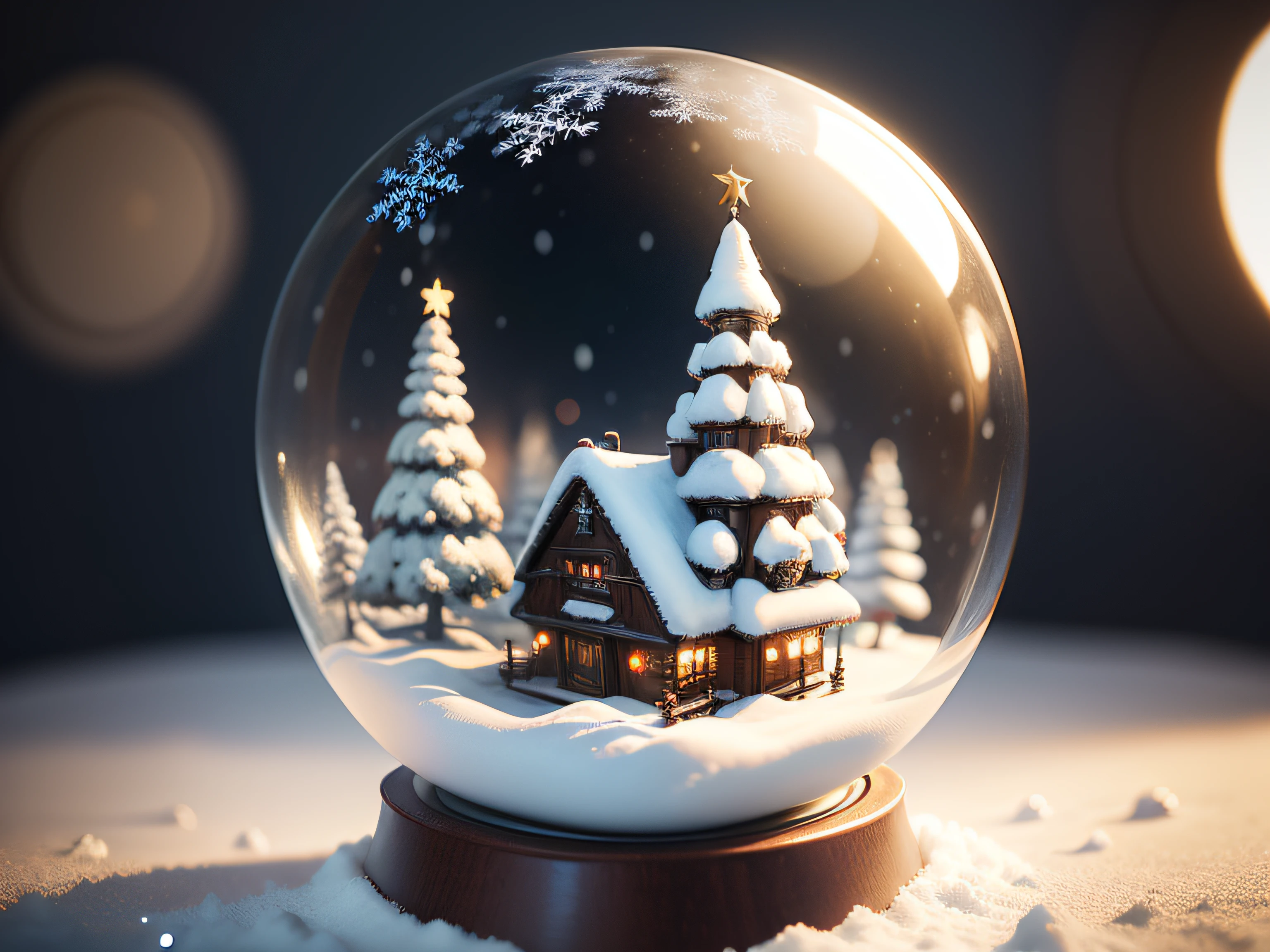 Christmas、Snow globe、No humans、depth of fields、(blurry backround))、masterpiece、top-quality、The ultra-detailliert