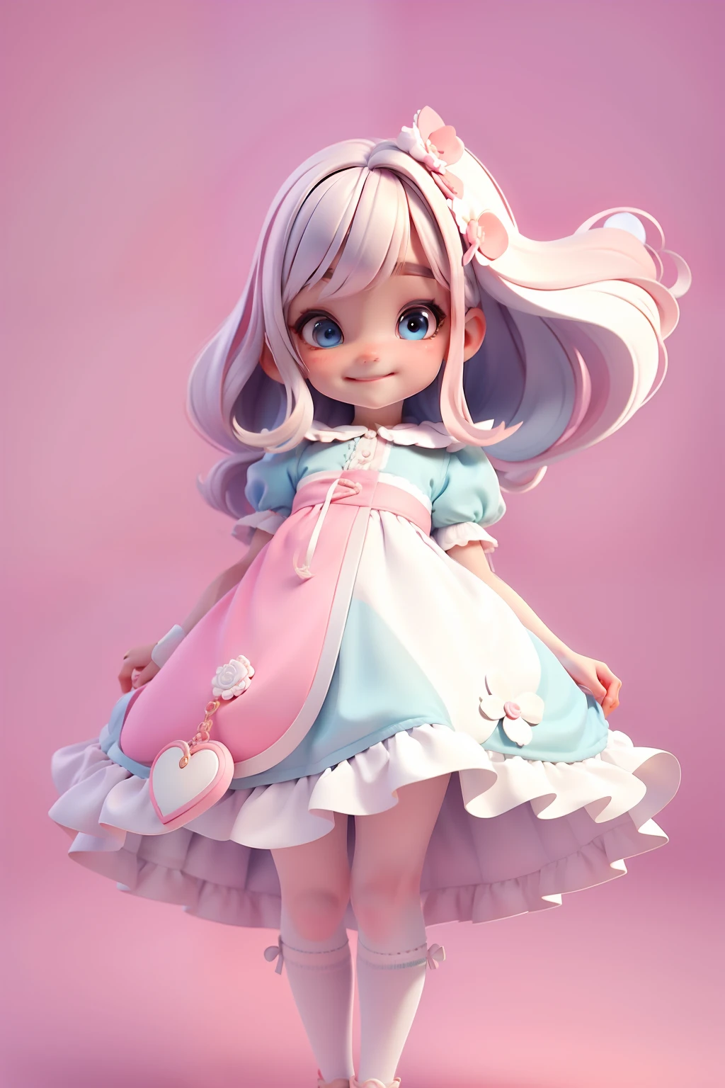 Loli Alice Wonderland, segurando um baby coelho branco, roupa colorida, menina meiga, olhos delicados, cabelo e roupa multicolorido, sorriso delicado, fundo simples e branco