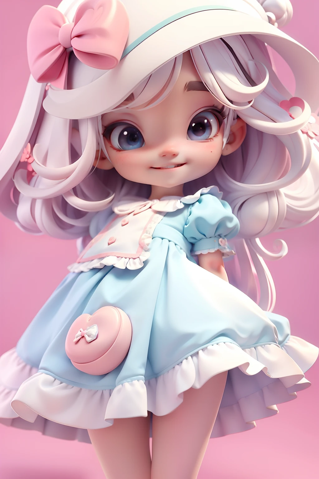 Loli Alice Wonderland, segurando um baby coelho branco, roupa colorida, menina meiga, olhos delicados, cabelo e roupa multicolorido, sorriso delicado, fundo simples e branco