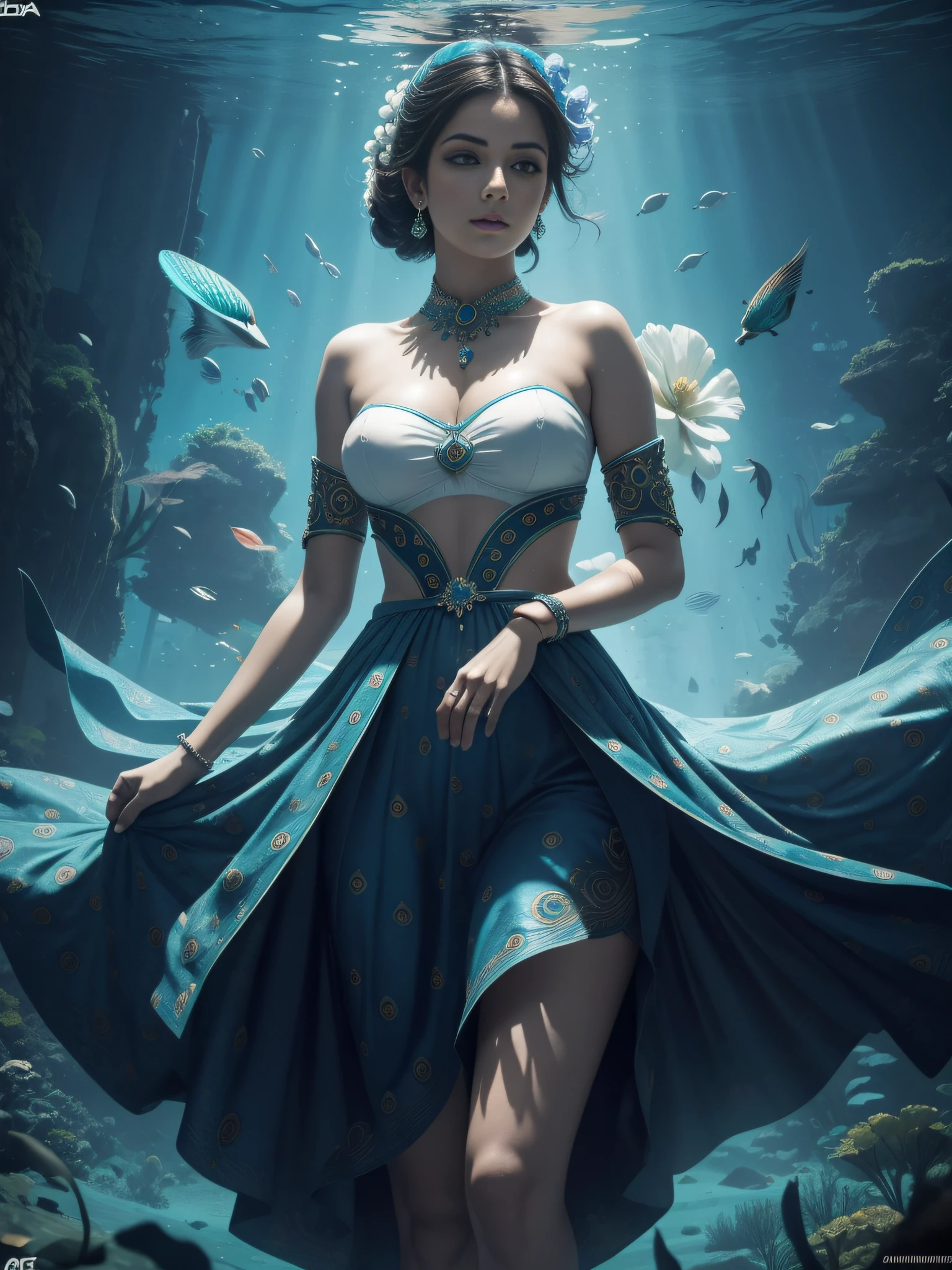 peacock , Motor irreal, icon style, UHD, Kashmir dobrado, DSLR, multidimensional, casa de arte, (Tema Azul: 0,7), altamente detalhado, extremamente detalhado CG Unity 8k papel de parede, Arte Cyberpunk, rosa escuro e creme detalhes, Concedido, arte de choque, deep underwater, photolab, lua e fundo branco liso, 4k, Dusty Eficaz, flor, dedos bonitos, Longas