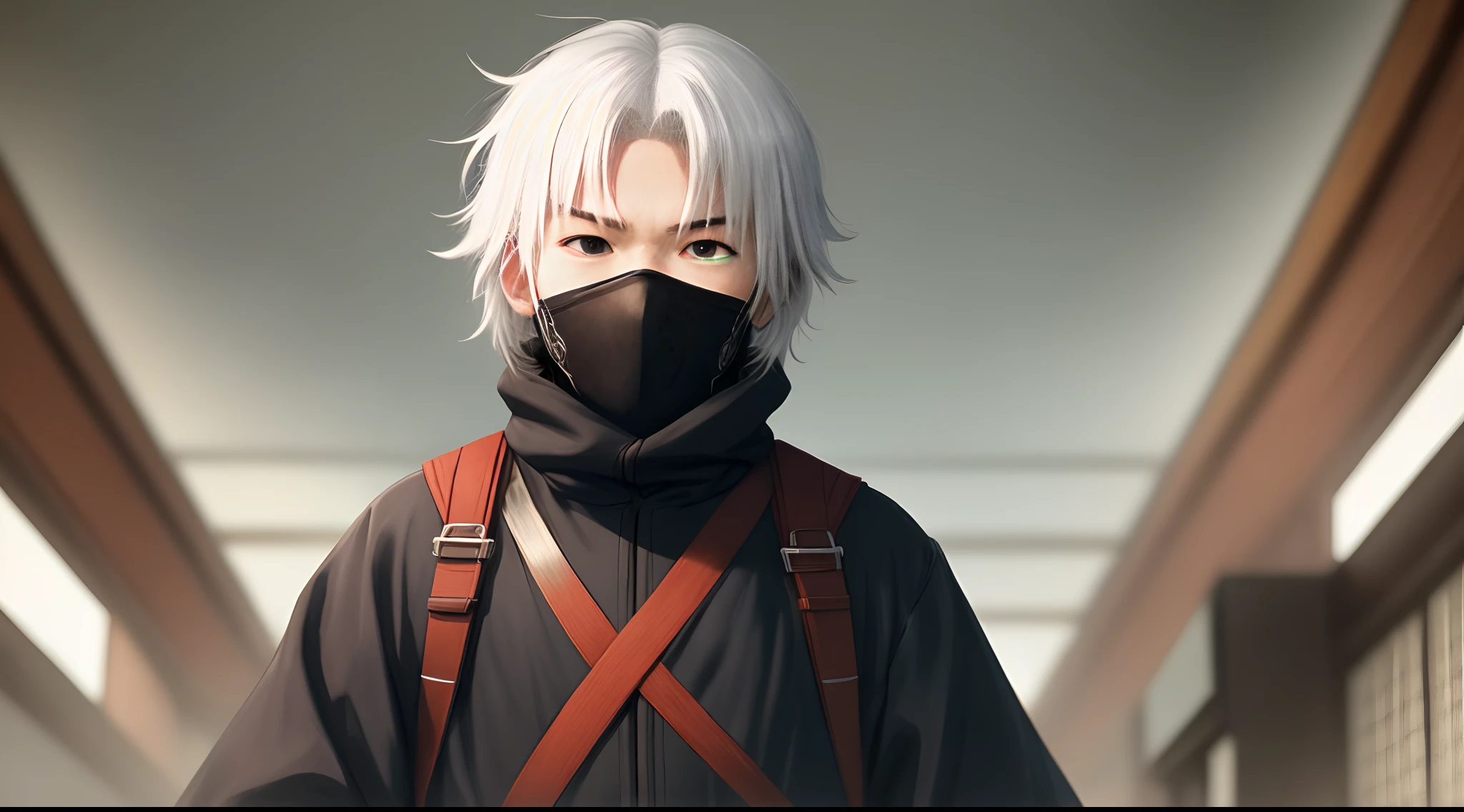 A 13-year-old white-haired ninja from the Uzumaki clan who wears a mask over his mouth