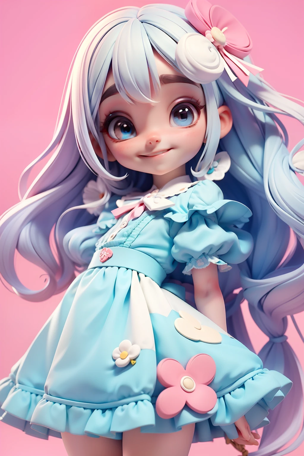 Loli Alice Wonderland, roupa colorida, menina meiga, olhos azuis delicados, cabelo loiro claro, e roupa multicoloridos , sorriso delicado, fundo simples e branco