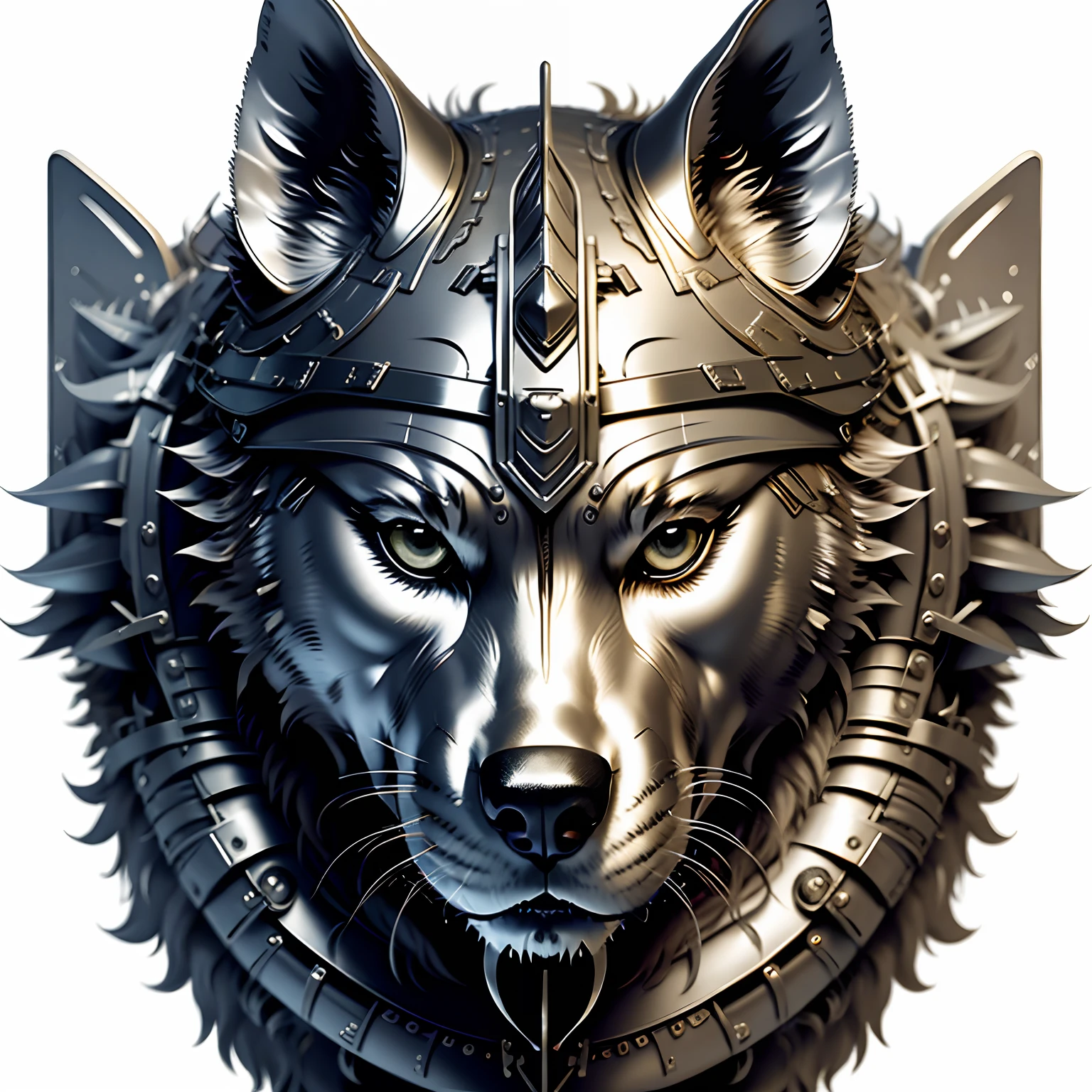 A w44p3n of a silver dog on a white background