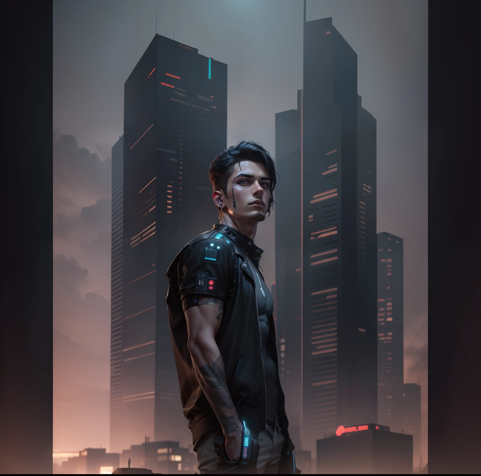 Change background cyberpunk,handsome boy,realistic face,8k,ultra realistic