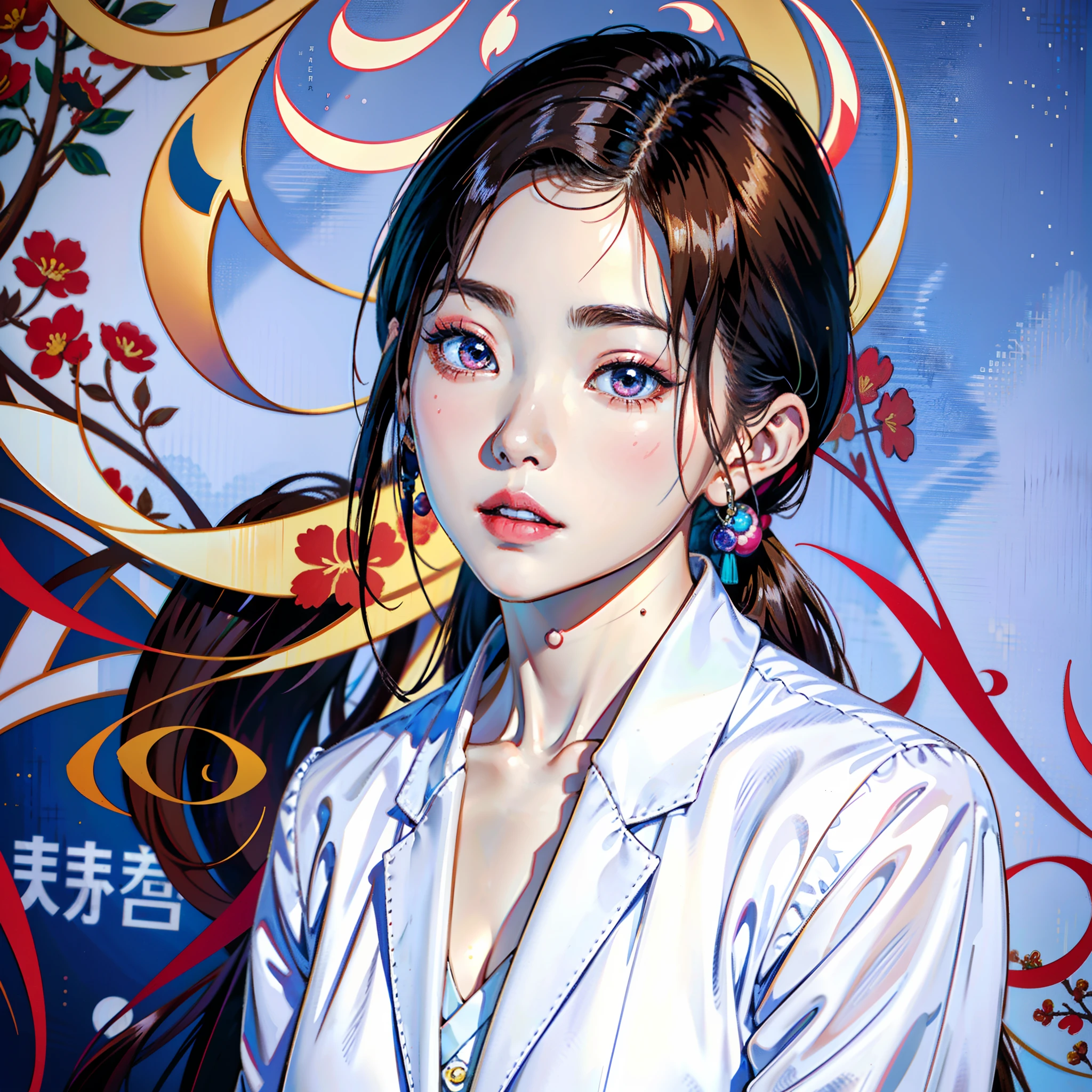 a close up of a woman in a white suit posing for a picture, gorgeous chinese models, Chinese girl, beautiful Korean women, xintong chen, Gorgeous young Korean woman, Beautiful young Korean woman, young cute wan asian face, young lovely Korean faces, xision wu, Yun Ling, a cute young woman, ruan jia beautiful!, Chinese woman, Li Zixin