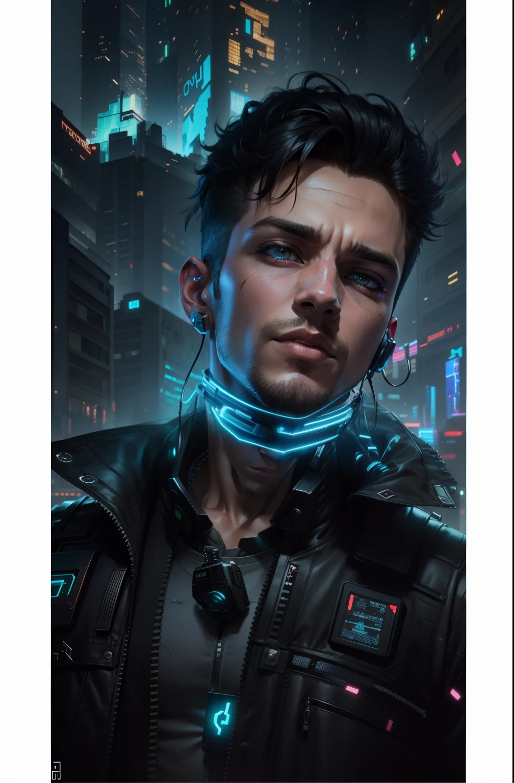 Change background cyberpunk handsome boy,8k ultra realistic