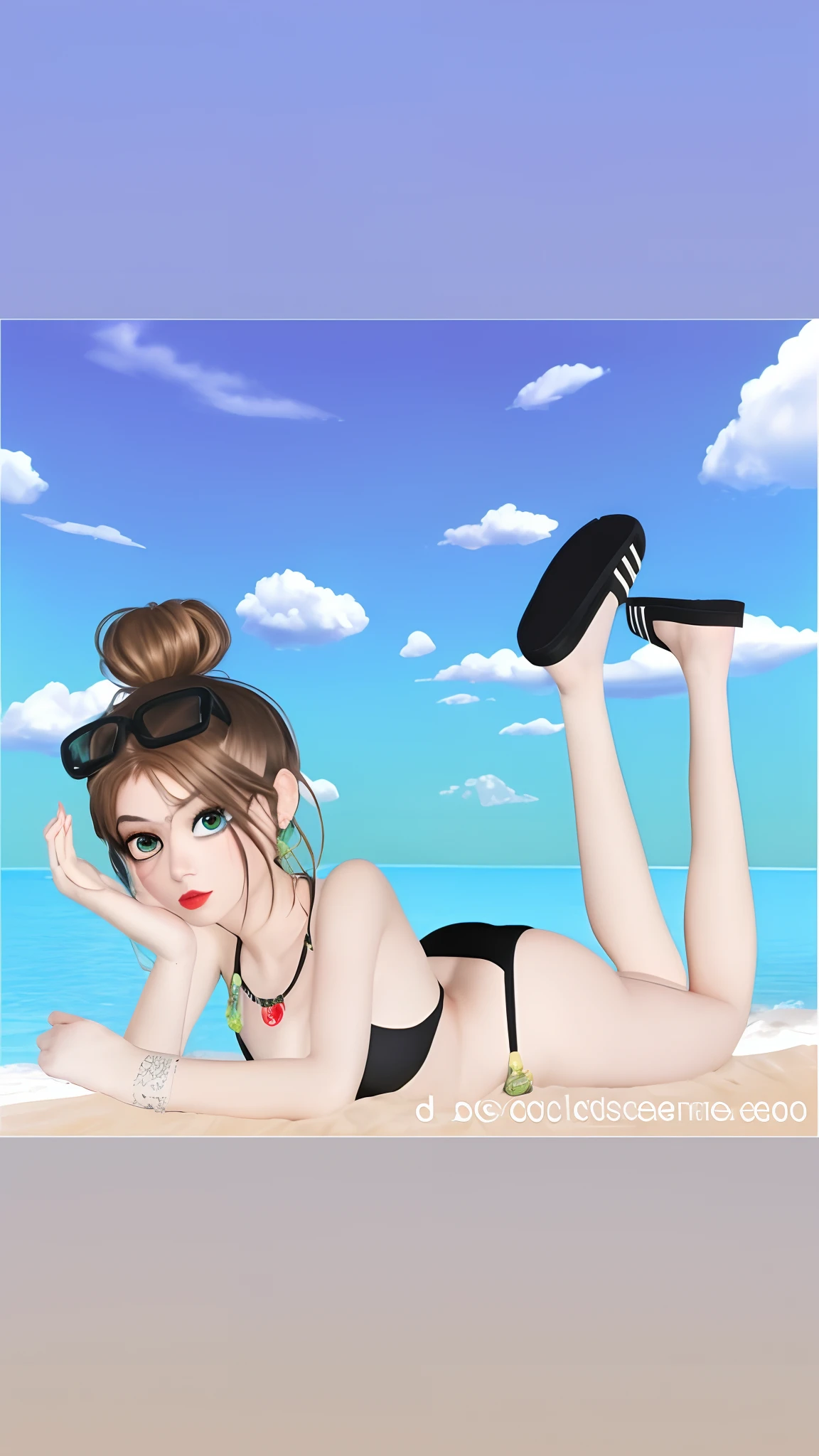 Mulher de 20 anos, (textura de pele mais realista: 1.2), textura natural da pele, pele bronzeada, penteado rabo de cavalo (assustado: 1.2), poses de kat sweets, inclinada, foto sexy, roupa e vestido, (tatuagem), nvinkpunk Cidade cyberpunk detalhada , sunset light room make the face of the attached image sem borado, olhos azuis