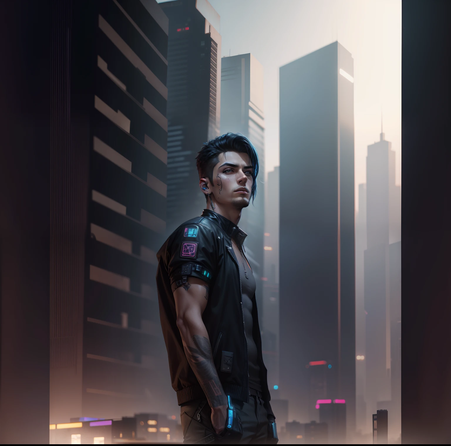 Change background cyberpunk,handsome boy,realistic face,8k,ultra realistic