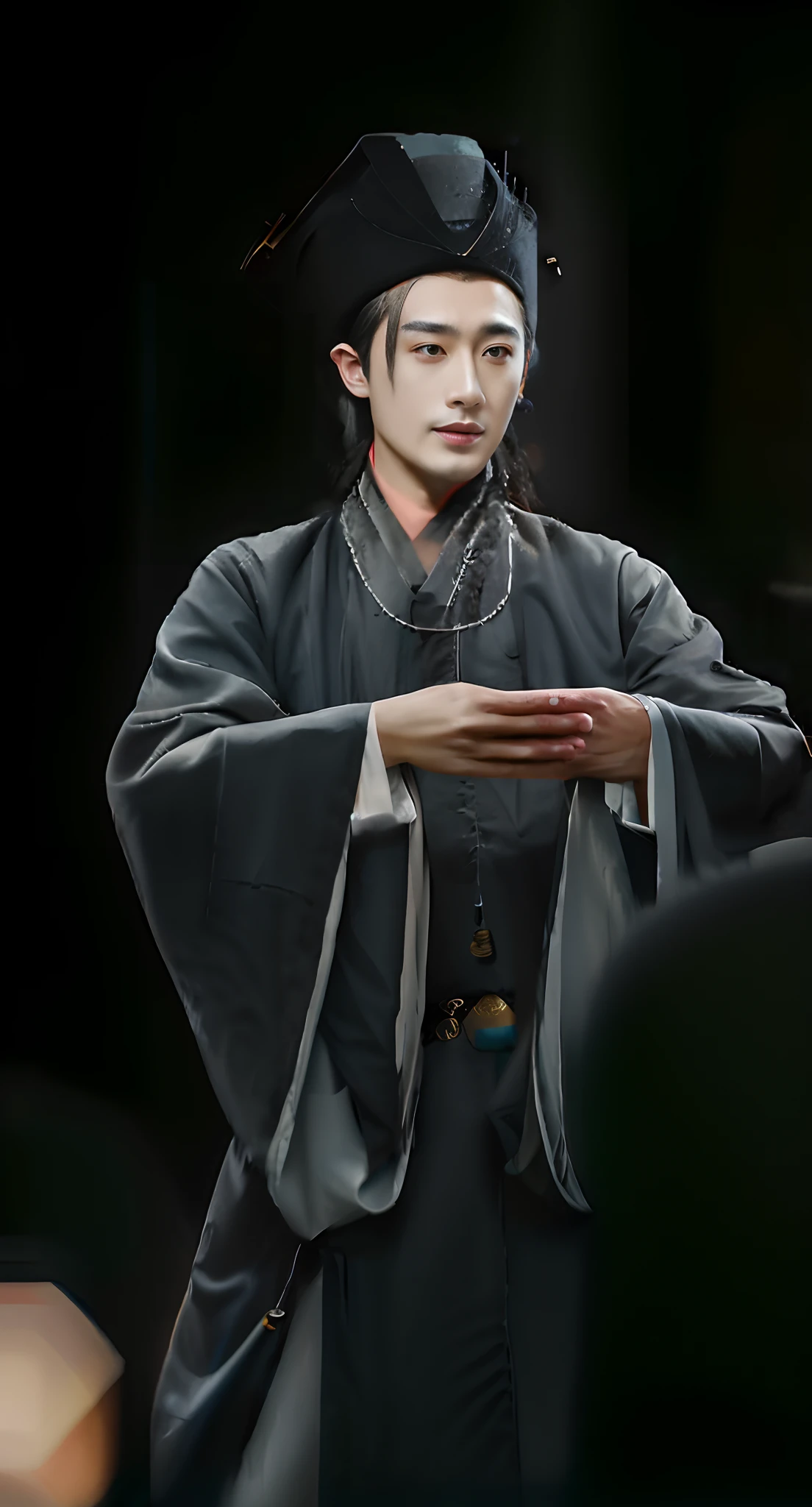 A mature official of the Song Dynasty,A kind expression,reverent,sincere,Have temperament,Handsome poet